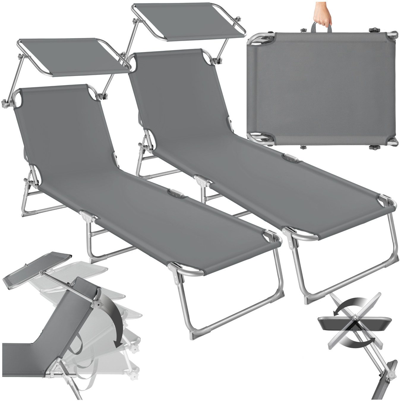tectake Gartenliege 2er Set Gartenliege, Set, günstig online kaufen