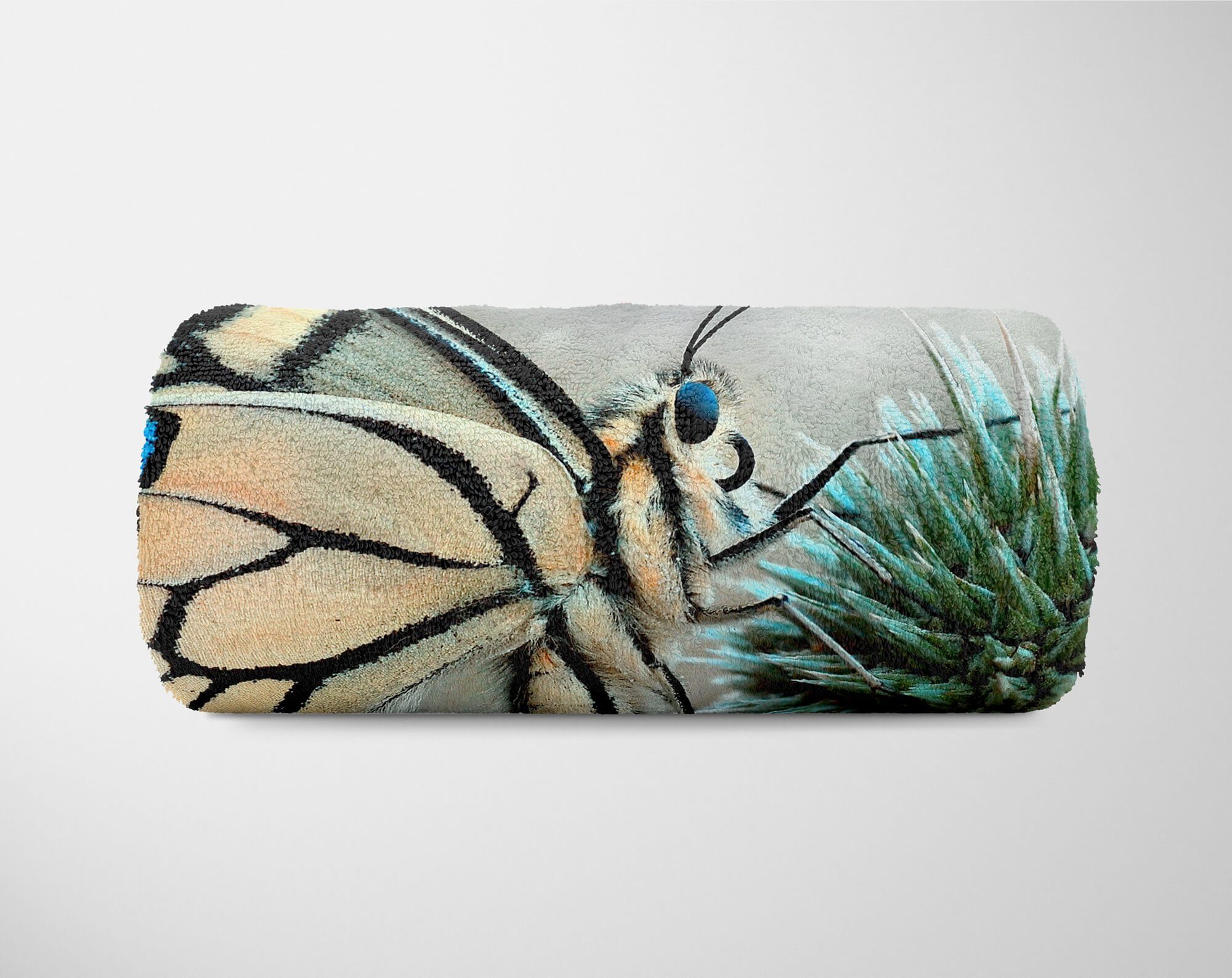 Strandhandtuch Tiermotiv Handtücher Schmetterling (1-St), Saunatuch Art Baumwolle-Polyester-Mix Kuscheldecke Sinus Naha, Handtuch mit Handtuch