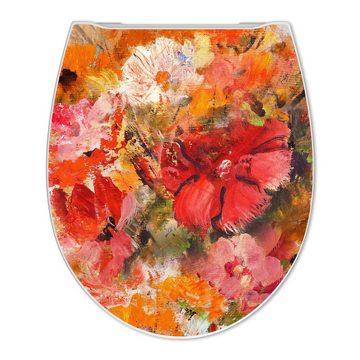 banjado WC-Sitz Motiv Fallende Blumen (umweltfreundliches Material & Take-Off Technologie, Softclose Absenkautomatik), 45 x 38,4 x 4,2cm