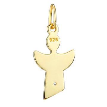 Materia Engelanhänger Schutzengel Gold Zirkonia weiß KA-459, Sterlingsilber, vergoldet