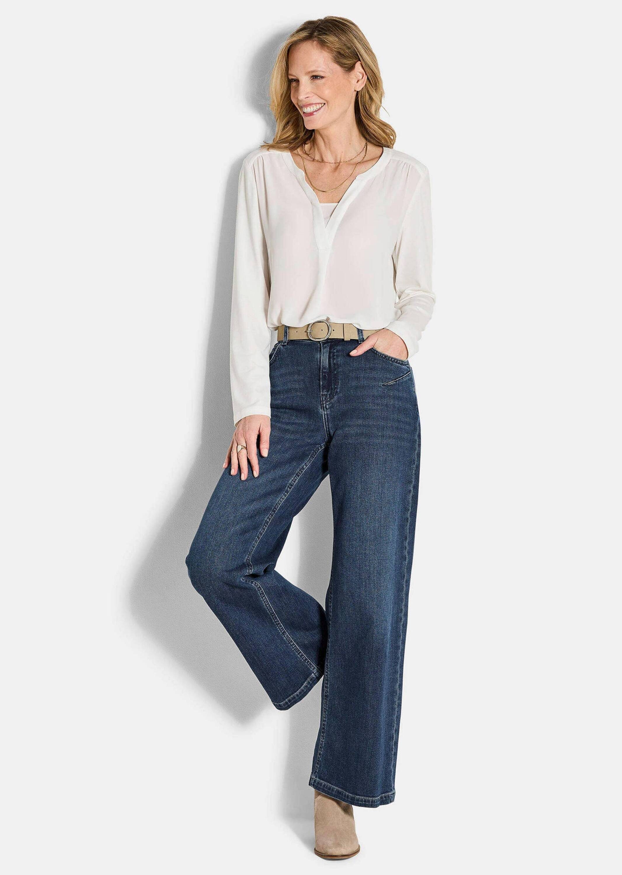 GOLDNER 5-Pocket-Jeans Kurzgröße: 5-Pocket Jeans-Culotte VERA Jeans im Used günstig online kaufen
