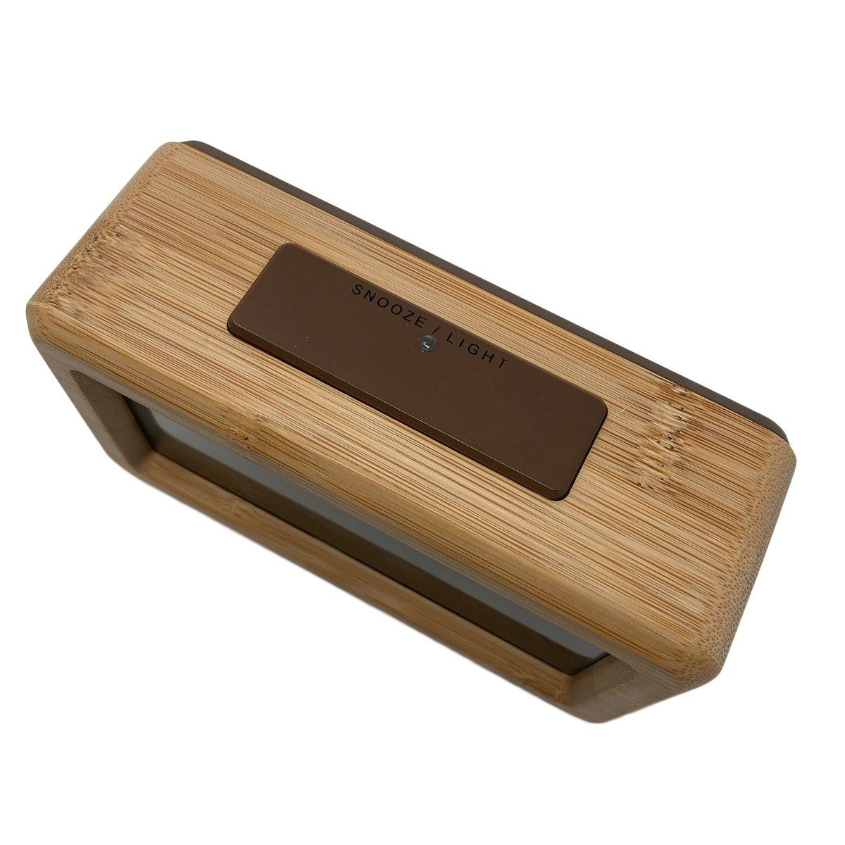 mixed 24 Wecker Wecker in Bambus / Holz Optik mit Lichtsensor und Schlummerfunktion großes Display große Zahlen