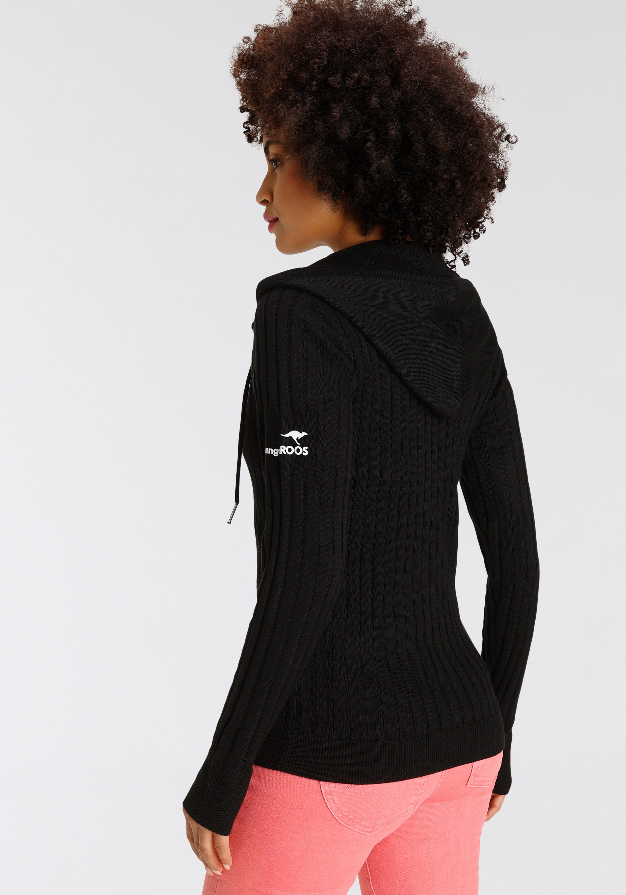 KangaROOS Kapuzenstrickjacke im sportiven Design mit günstig online kaufen