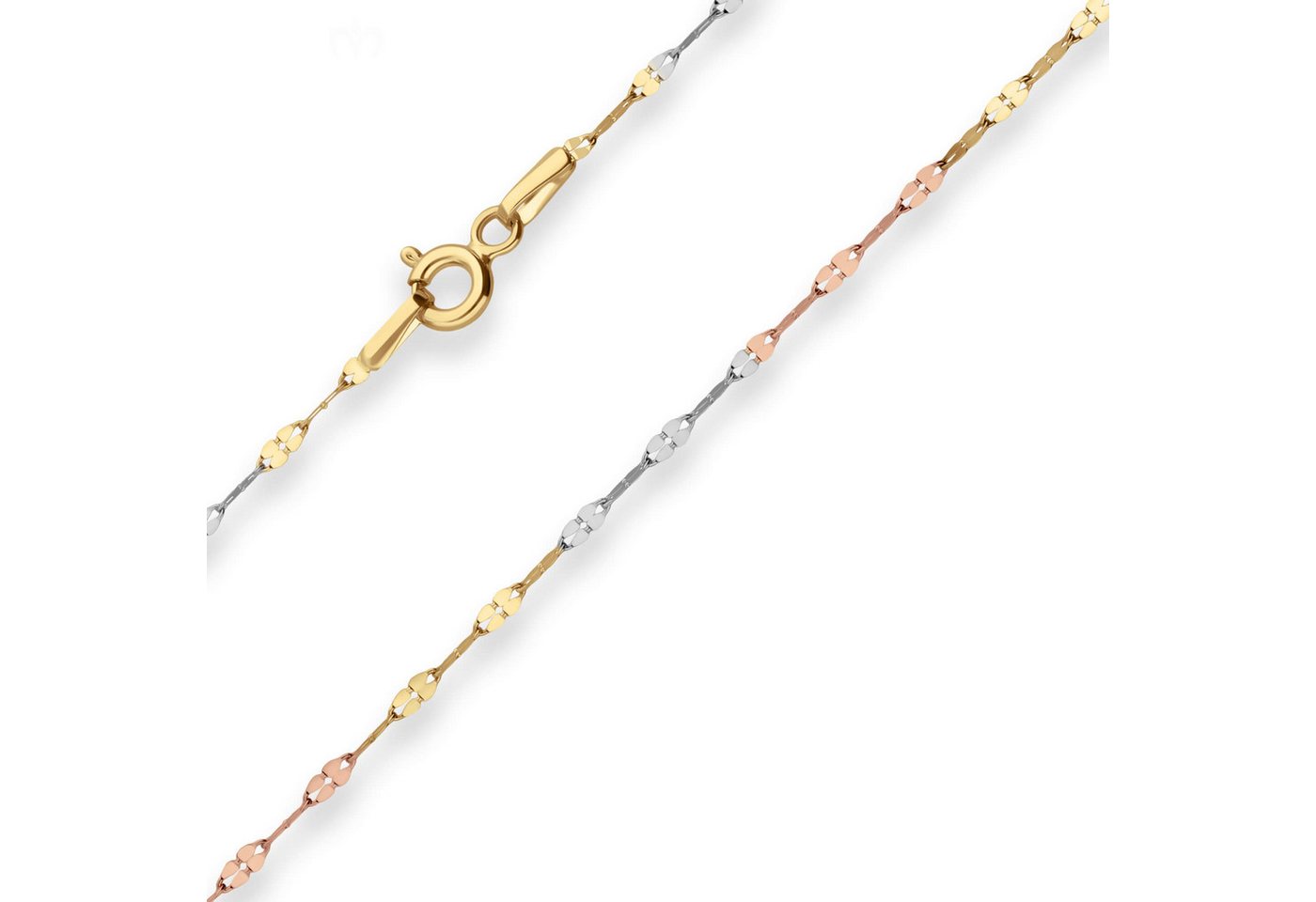 Schmuck Krone Goldkette 1,5mm Fantasiekette aus 585 Gelbgold 45cm, Gold 585