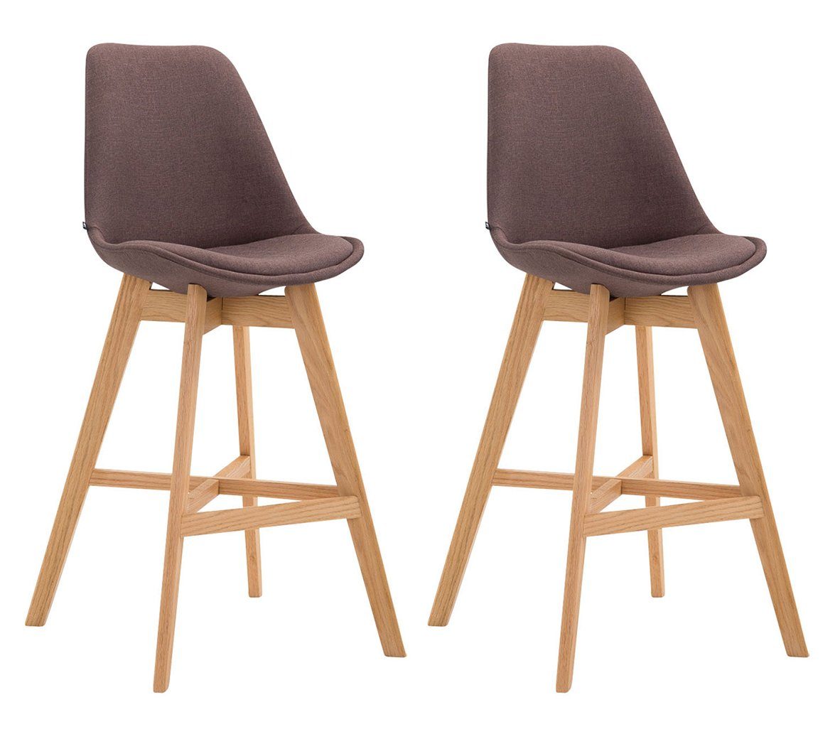 Barhocker 2er Set Barhocker Cannes Stoff natura