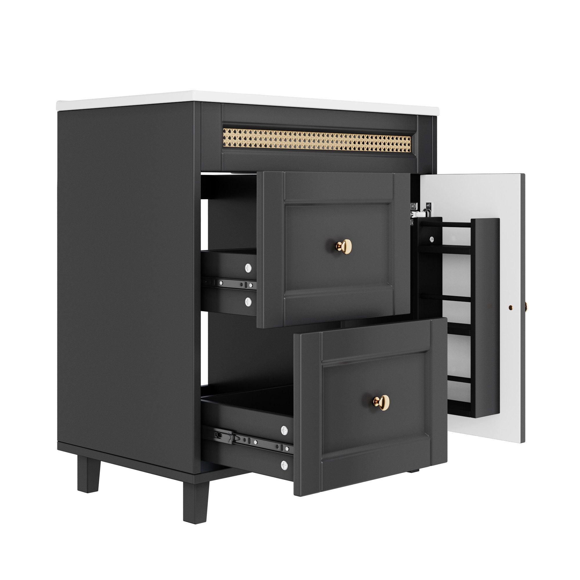Fine Life Pro Waschbeckenschrank Freistehender Badezimmerwaschtisch 76×46×86,5 cm
