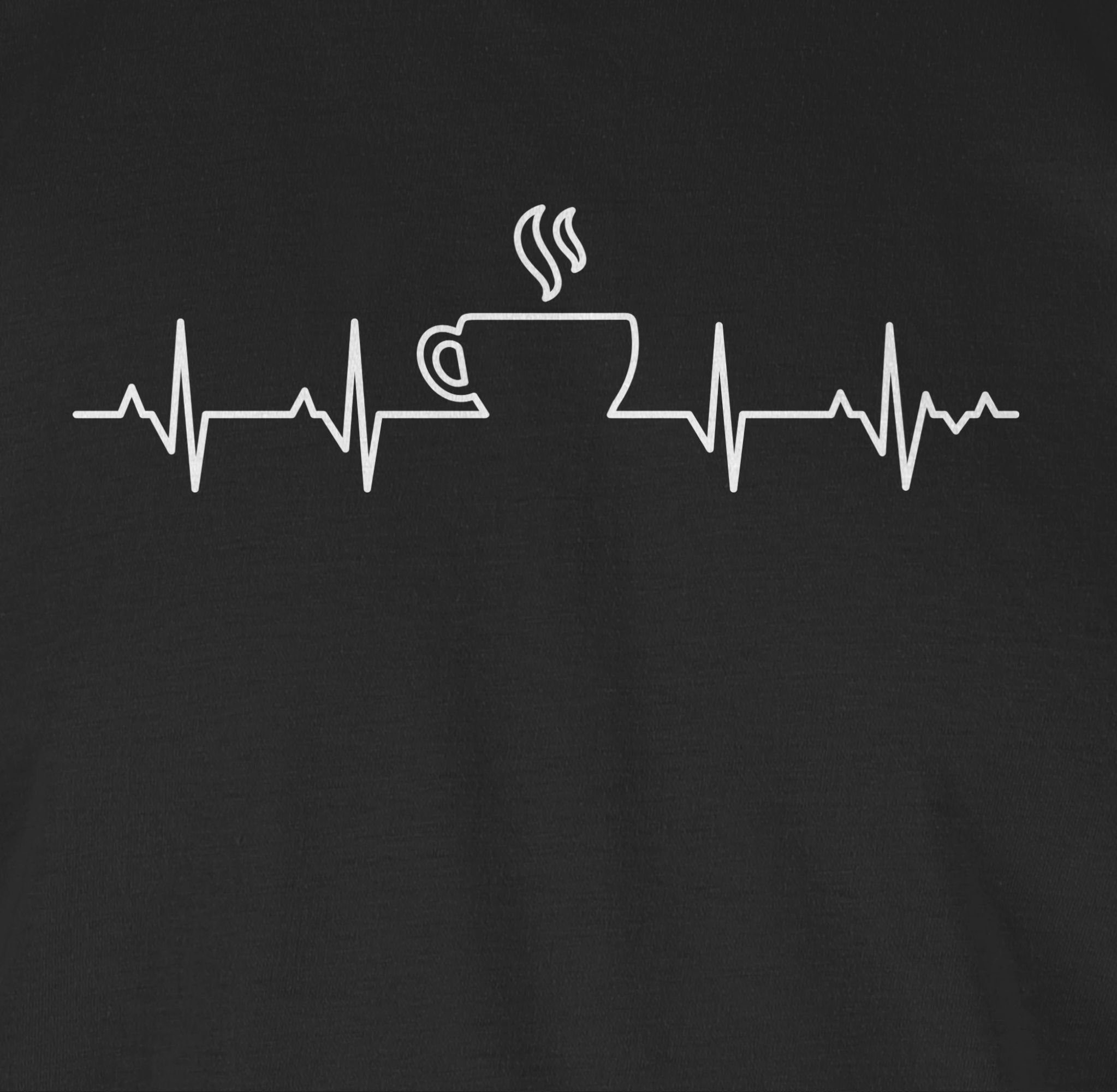 Shirtracer T-Shirt Herzschlag 1 Schwarz Kaffee Küche