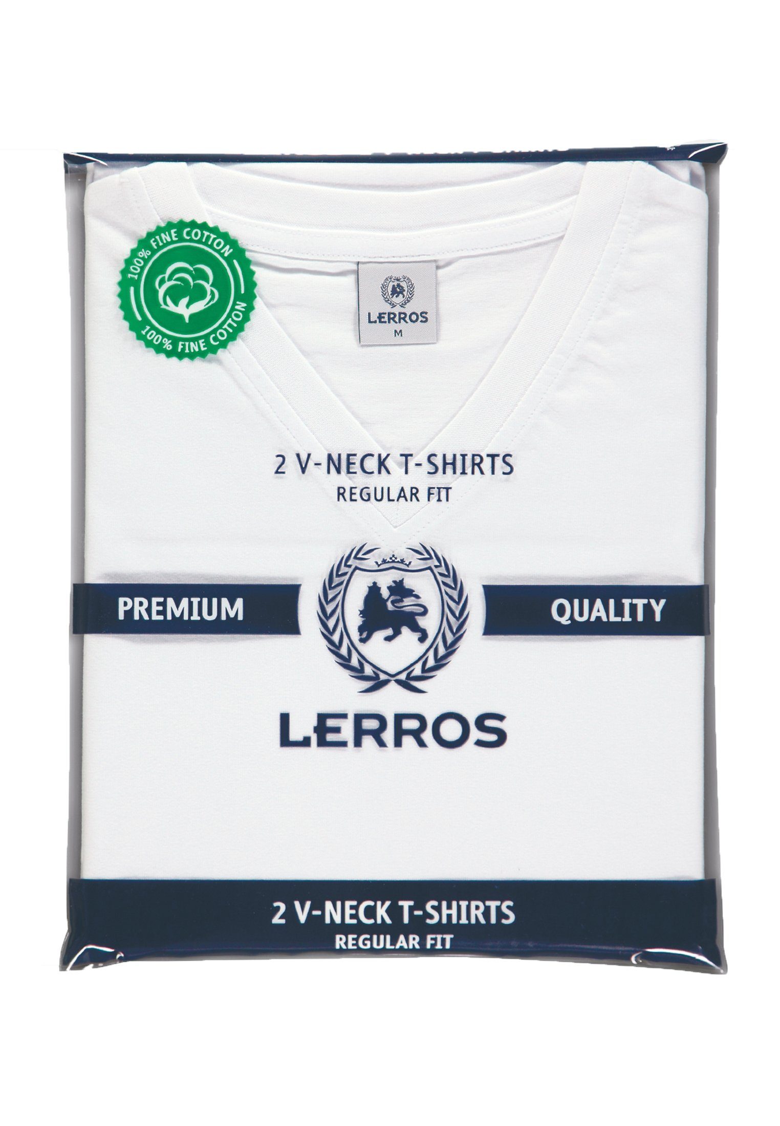 LERROS T-Shirt LERROS T-Shirt Doppelpack Weiß V-Ausschnitt