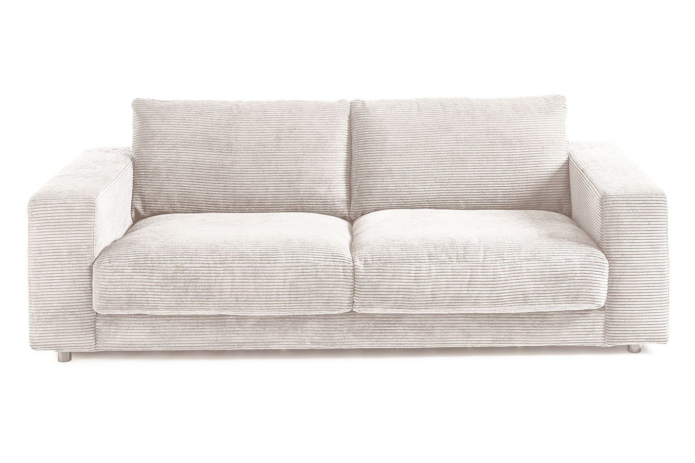 living 2-Sitzer Weiß mit Big-Sofa daslagerhaus Armlehnen Downtown Cord