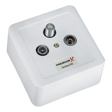 PremiumX Antennensteckdose PX3 Antennendose 3-Fach Enddose Aufputz Unterputz