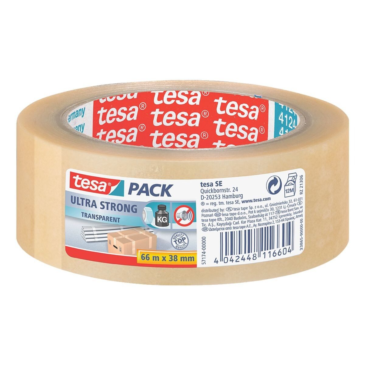 tesa Klebeband 4124 Packband, UV- und alterungsbeständig transparent