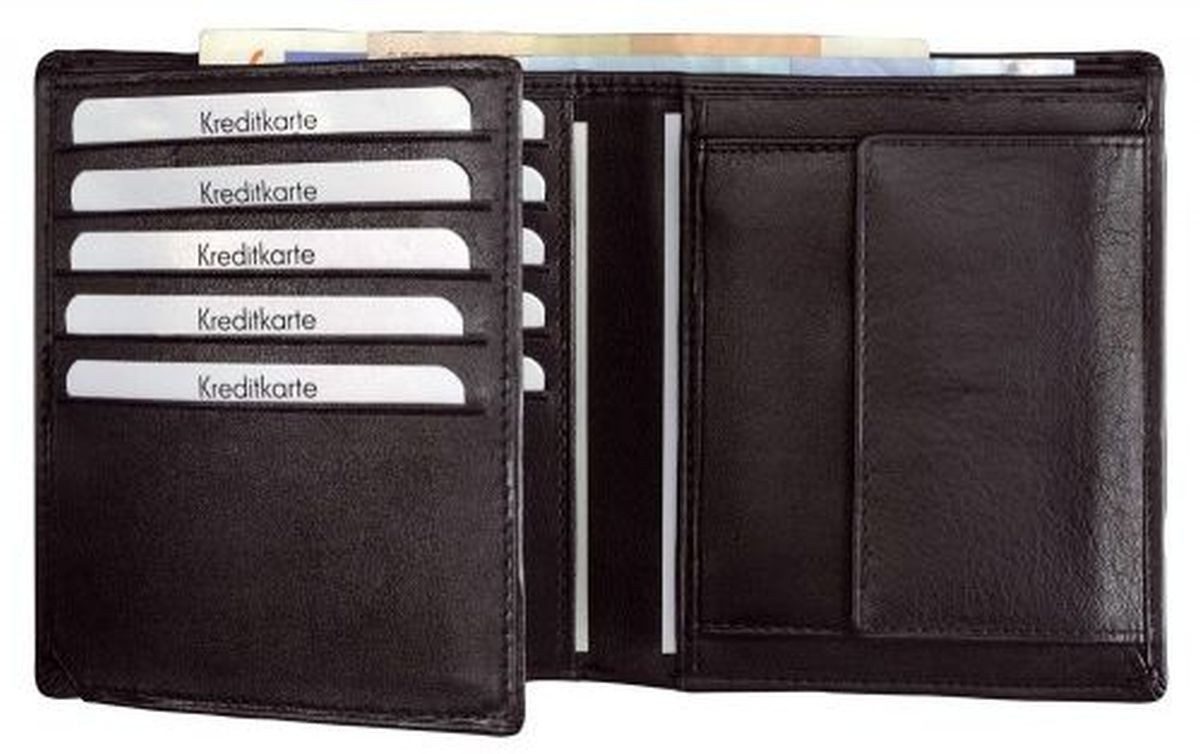 Alassio® Gürteltasche Kombibörse Hochformat 12x10,2cm Leder schwarz