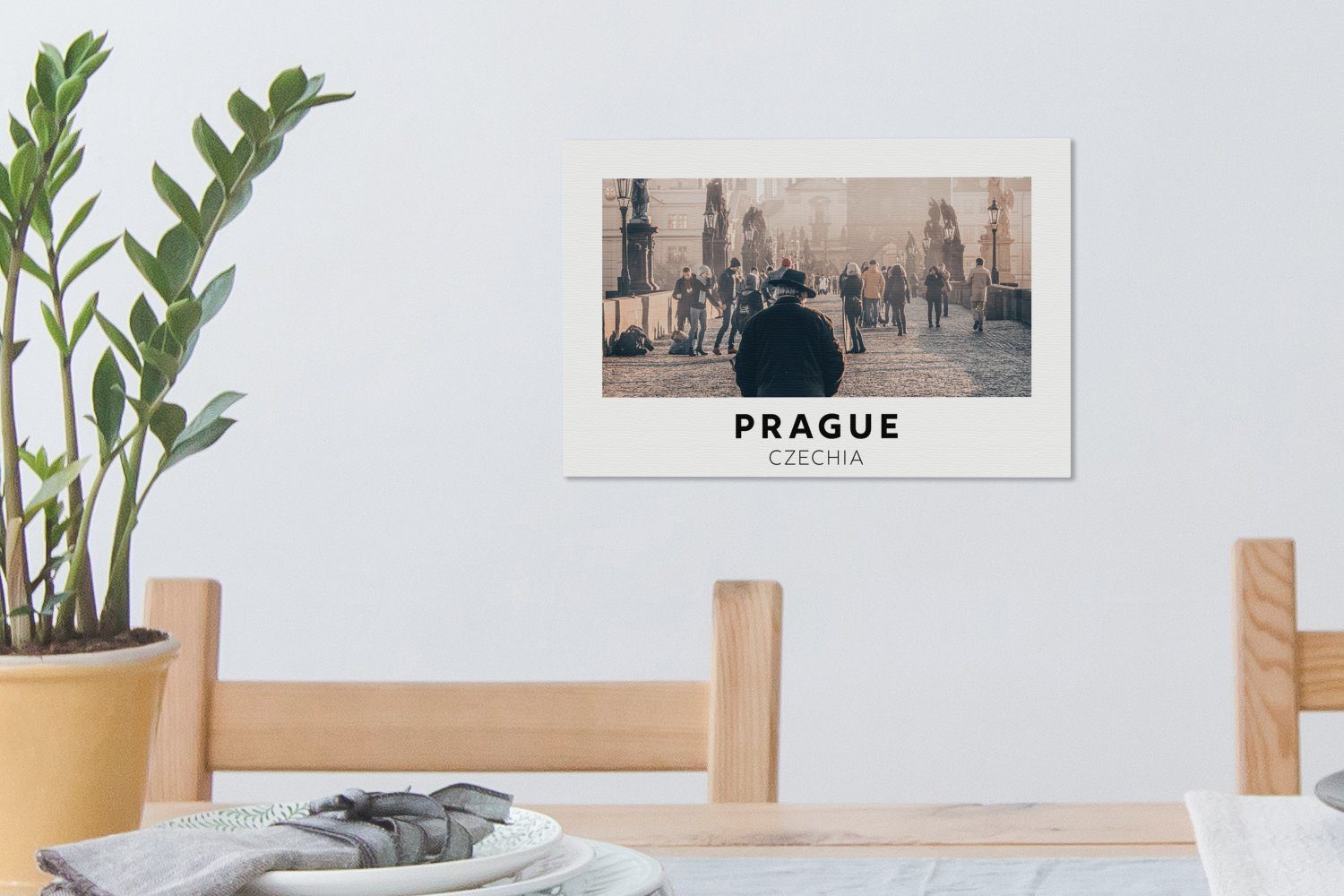 Brücke cm (1 Leinwandbilder, 30x20 Aufhängefertig, Wandbild Wanddeko, Prag Republik Tschechische - OneMillionCanvasses® Leinwandbild Architektur, - St), -