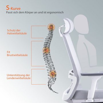 HomeGuru Bürostuhl Ergonomischer Bürostuhl, Drehstuhl mit Armlehnen, Netz-Computerstuhl (1 St)