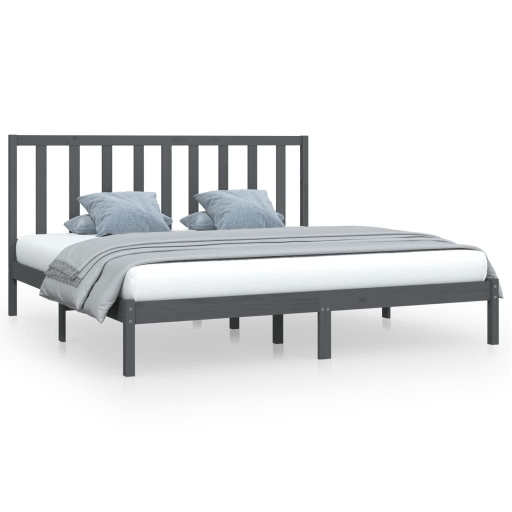 vidaXL Bett Massivholzbett Grau Kiefer 200x200 günstig online kaufen