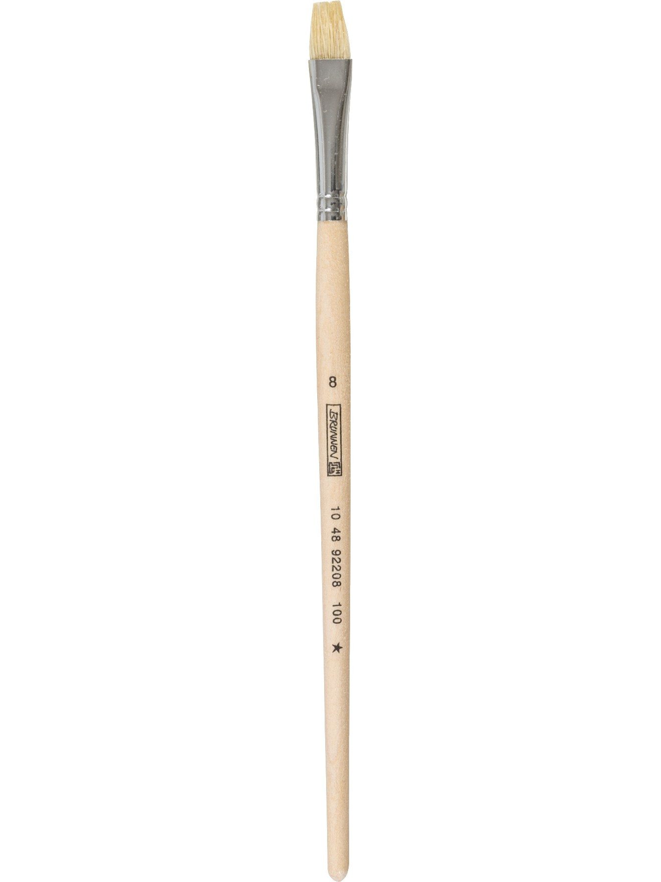 Baier & Schneider Malpinsel Borstenpinsel flach Größe 8 für Acryl und Deckfarben, (1 St), flache Pinselform