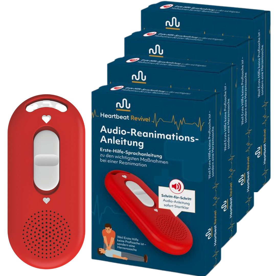 Heartbeat Revivel Erste-Hilfe-Set Audio-Reanimations-Anleitung - Ohne App & Internet, sofort startklar, (4 St), Kompakt für Zuhause & unterwegs