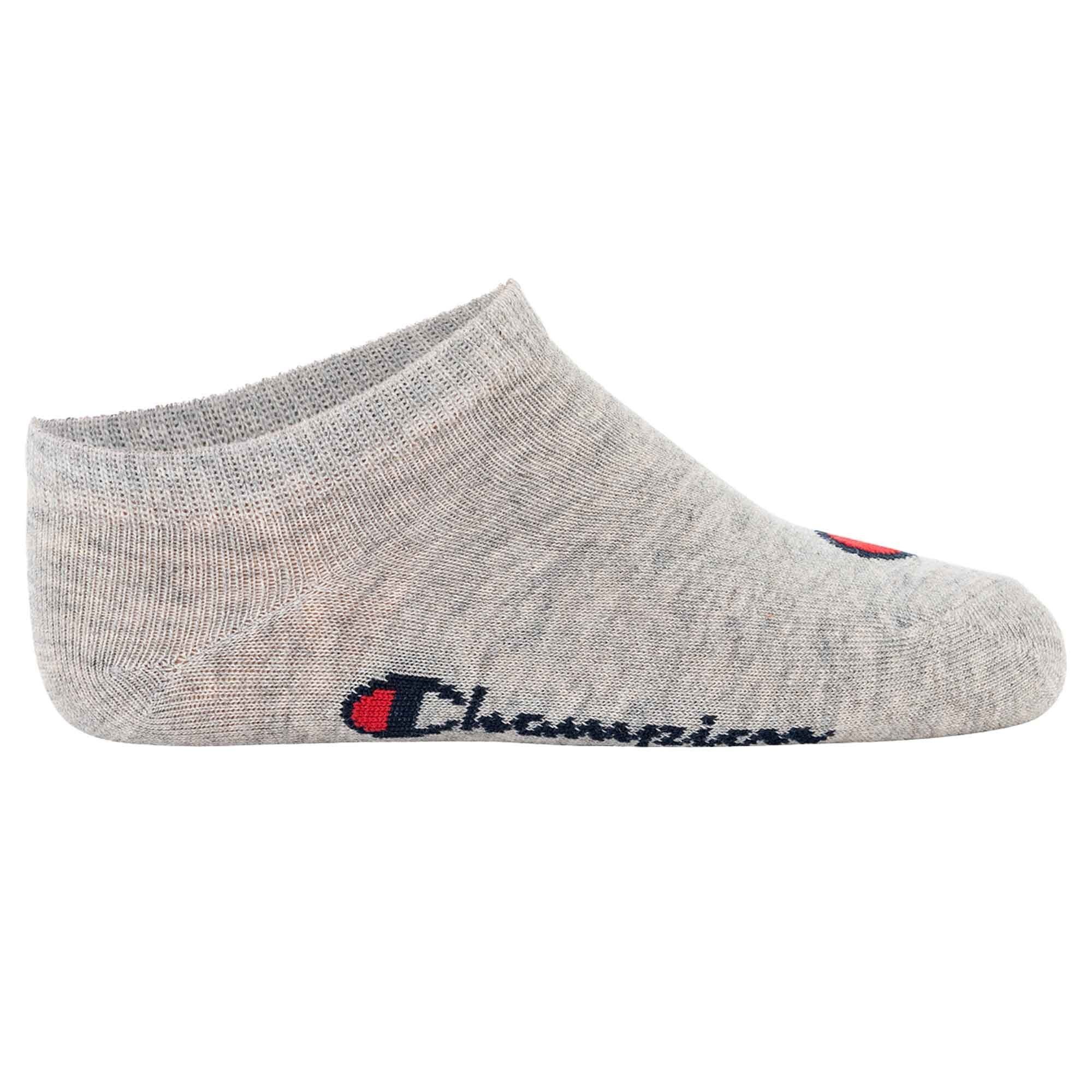 Champion 3er Logo Socken, Schwarz/Grau/Weiß Socken, Sneaker Pack Kinder Freizeitsocken -