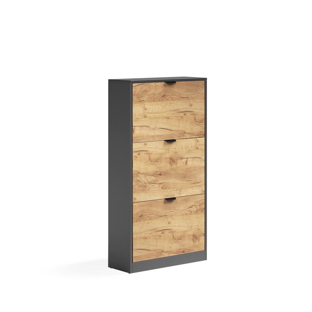 Vicco Schuhkipper Gizmo, Goldkraft Eiche/Anthrazit, 59 x 112 cm mit 3 Fächern (1 St)