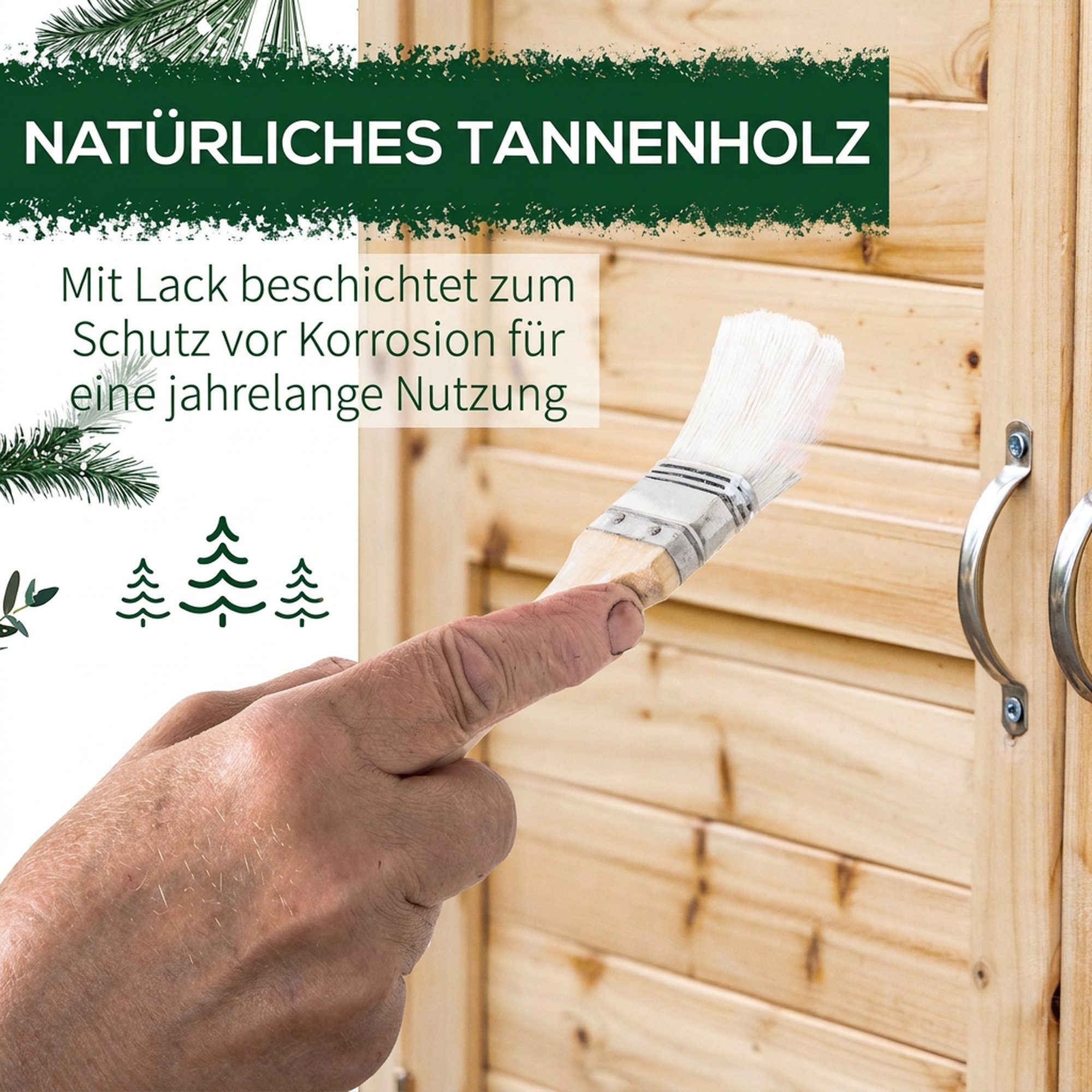 Outsunny Geräteschrank Geräteschuppen mit 2 Regalböden, Werkzeugschrank, wetterfest (Outdoor Gartenschrank, 1-St., Pflanztisch mit Unterschrank) für Garten Balk – Bild 5 von 5
