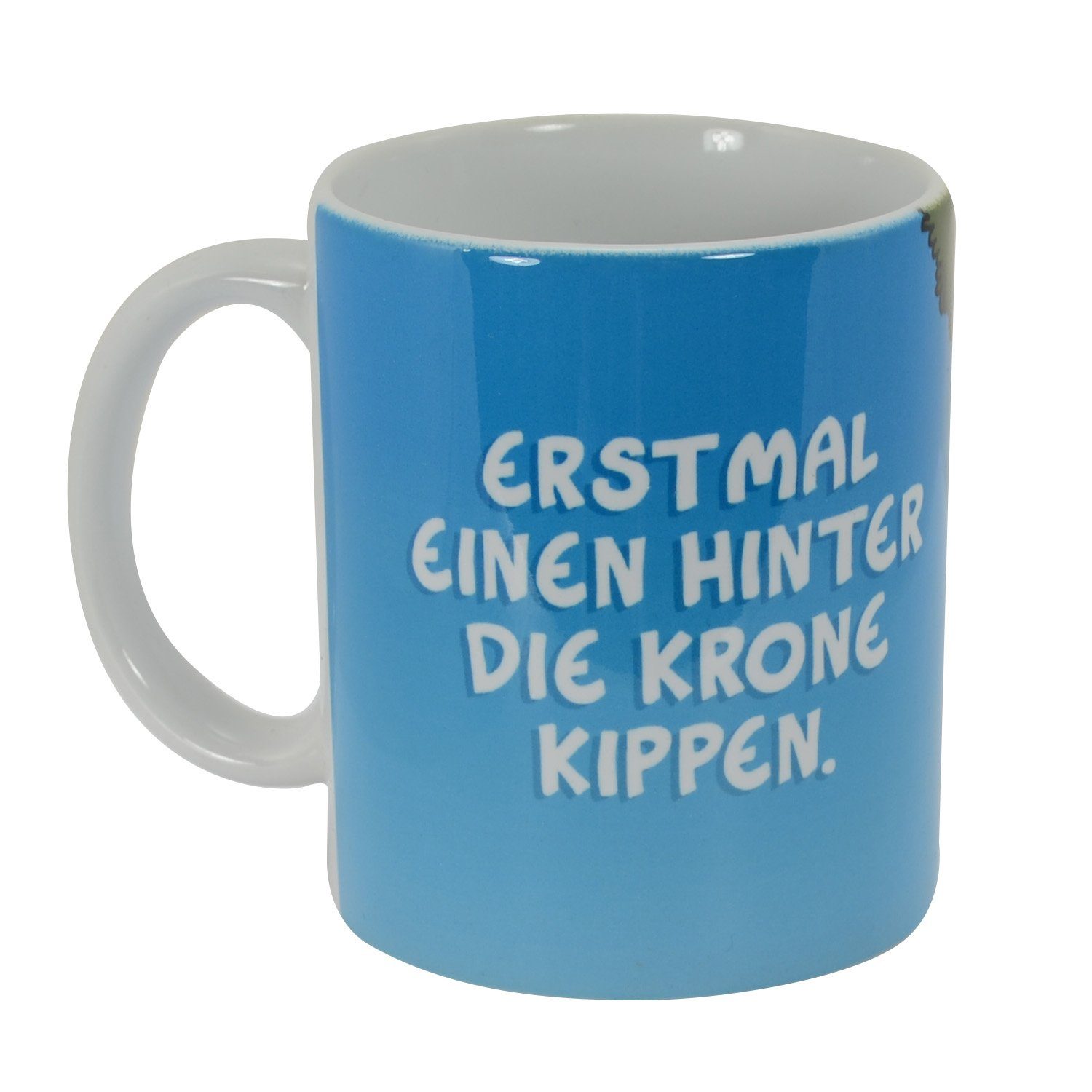 hinter Erstmal Ruthe Ralph die United Krone - Keramik Labels® Tasse Blau, einen Kaffeetasse kippen.