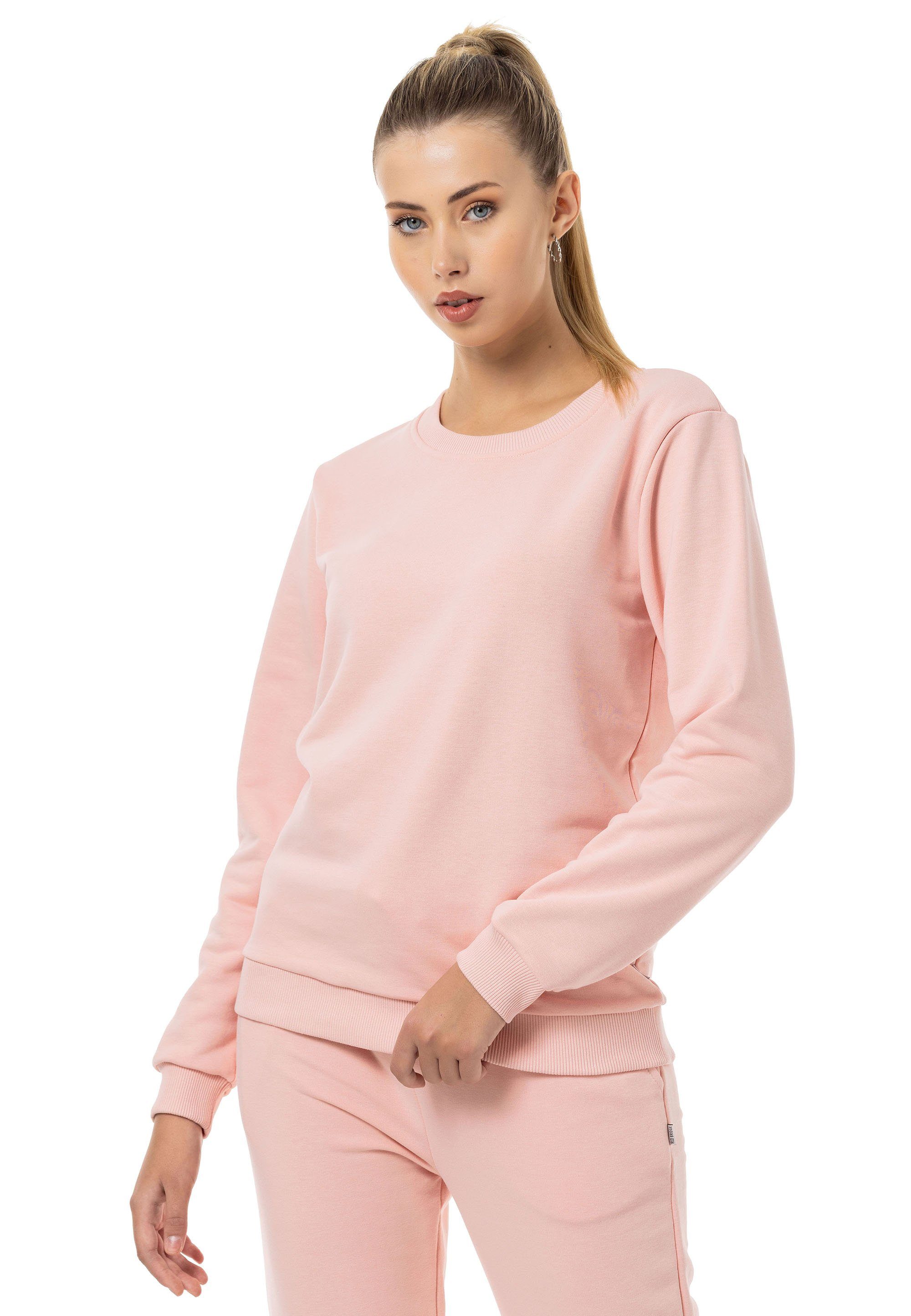 RedBridge Sweatshirt Rundhals Pullover Premium Qualität Pink