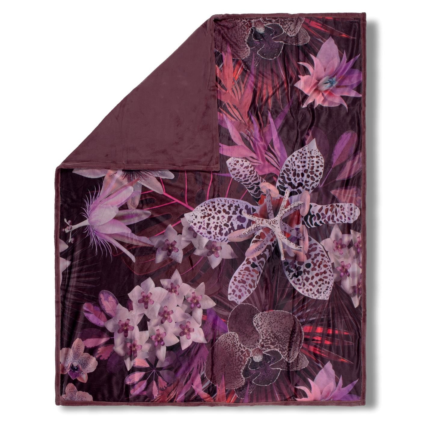 Wolldecke Kuscheldecke Plaid 130x160 polyester Descanso nr.30295 bordeaux F, Descanso, Tagesdecke Kuscheldecke Decke Wohndecke