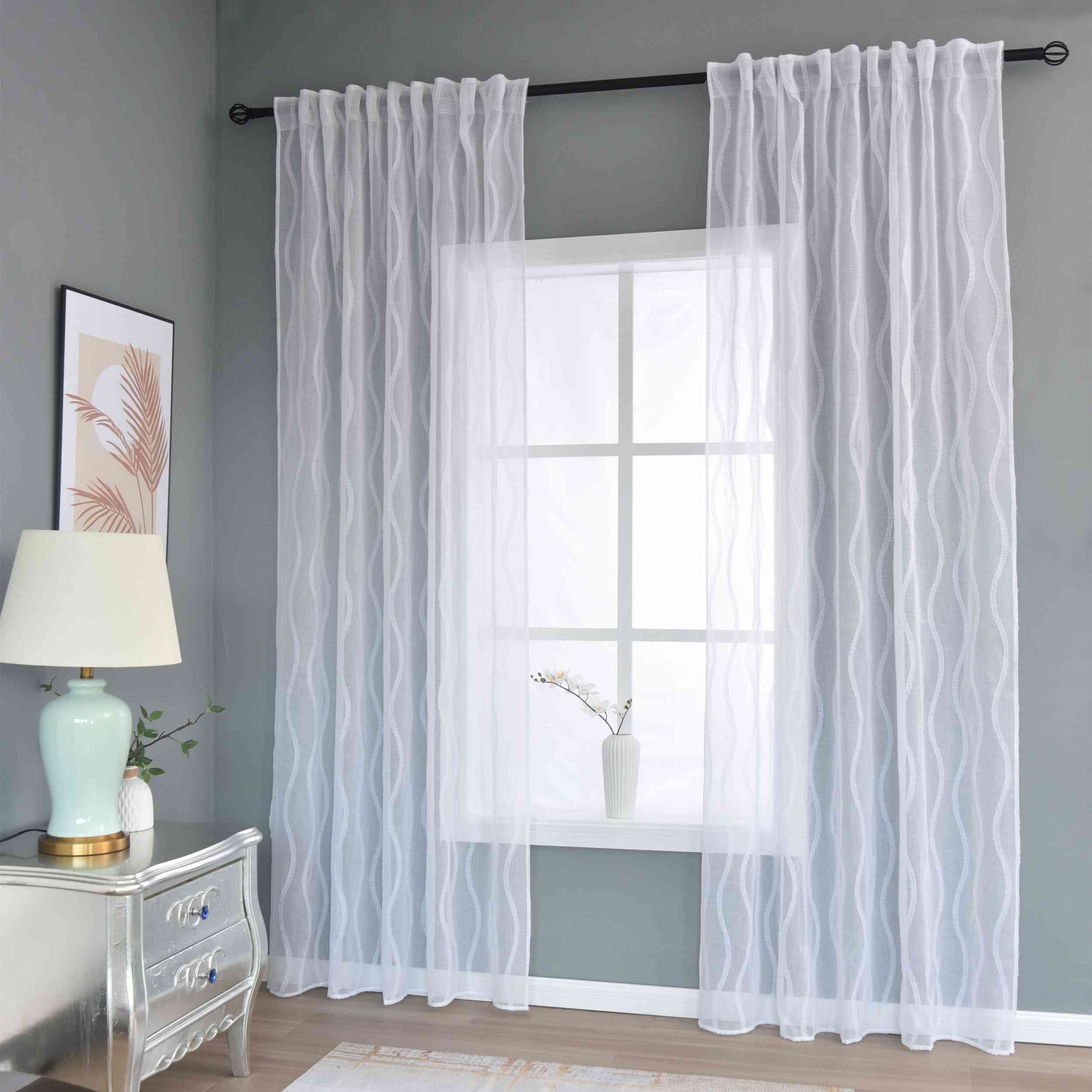 Gardinenbox Gardine (1 St), Multifunktionsband, transparent, Polyester, Wav günstig online kaufen