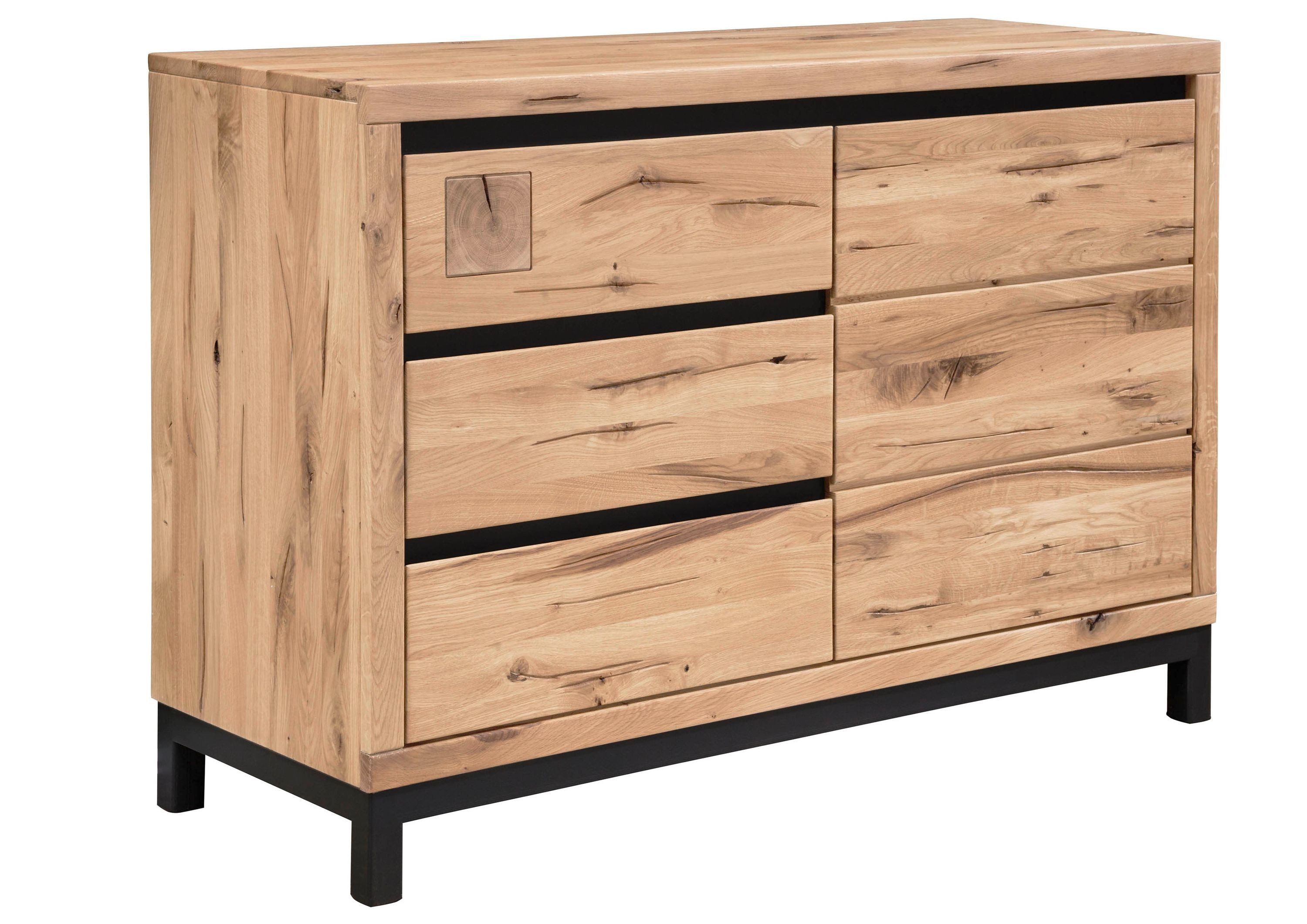 Massivmoebel24 Sideboard (Sideboard Wildeiche 120x45x85 bianco günstig online kaufen