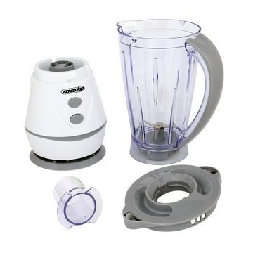 Mesko Standmixer MS 4060g, 250 Watt, 1 Liter, Küchenmixer, Mixer, Zerkleinerer, Blender, Smoothie-Maker, Edelstahl, Klinge, Kunststoff, Behälter, 2 Geschwindigkeiten, weiß/grau