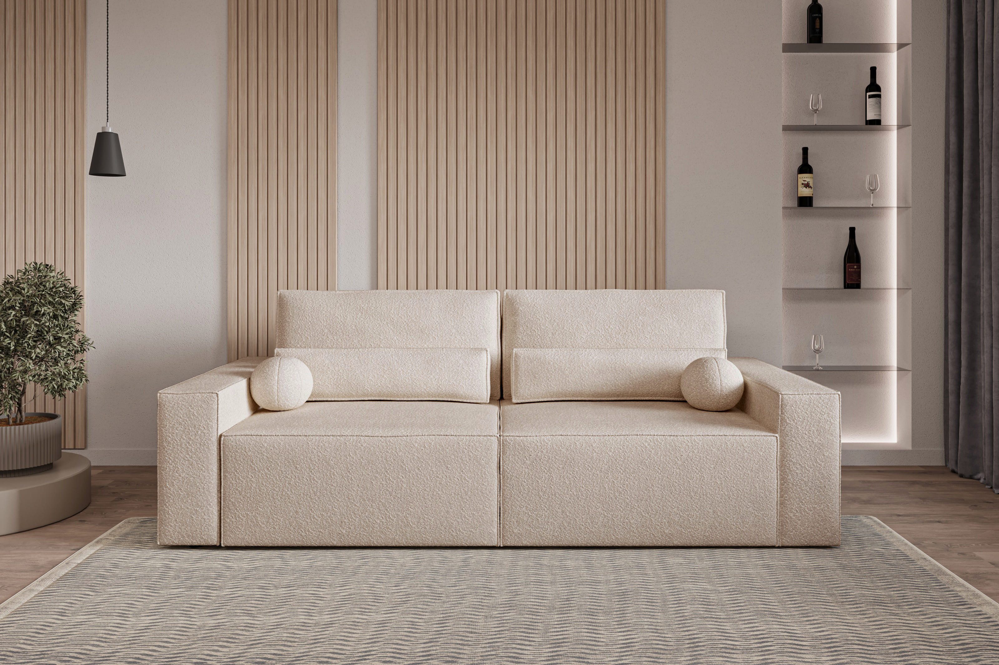 MOEBLO Schlafsofa Denver mini aus Bouclé, günstig online kaufen