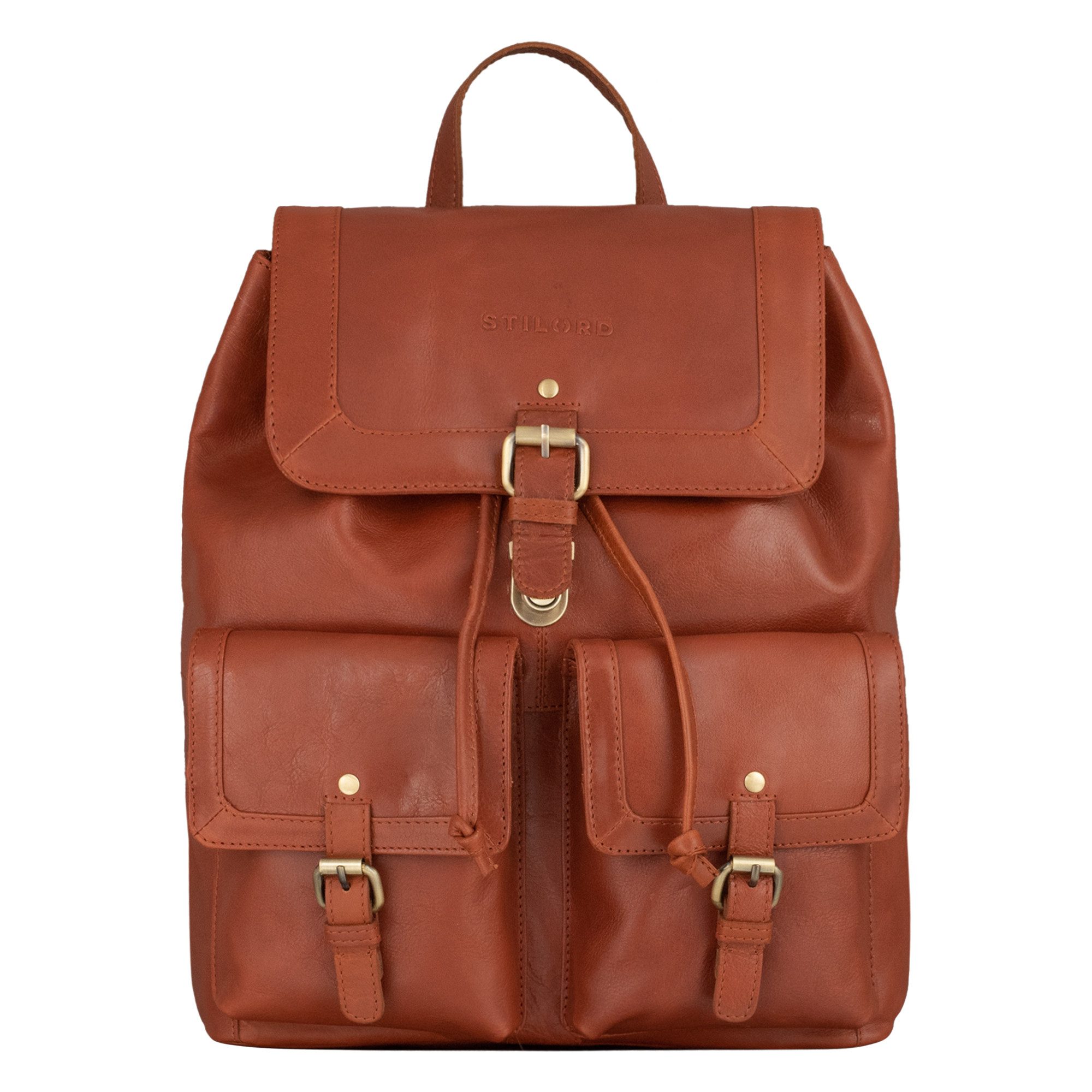 STILORD Notebook-Rucksack "Nora" Großer Lederrucksack Vintage für Damen und Herren