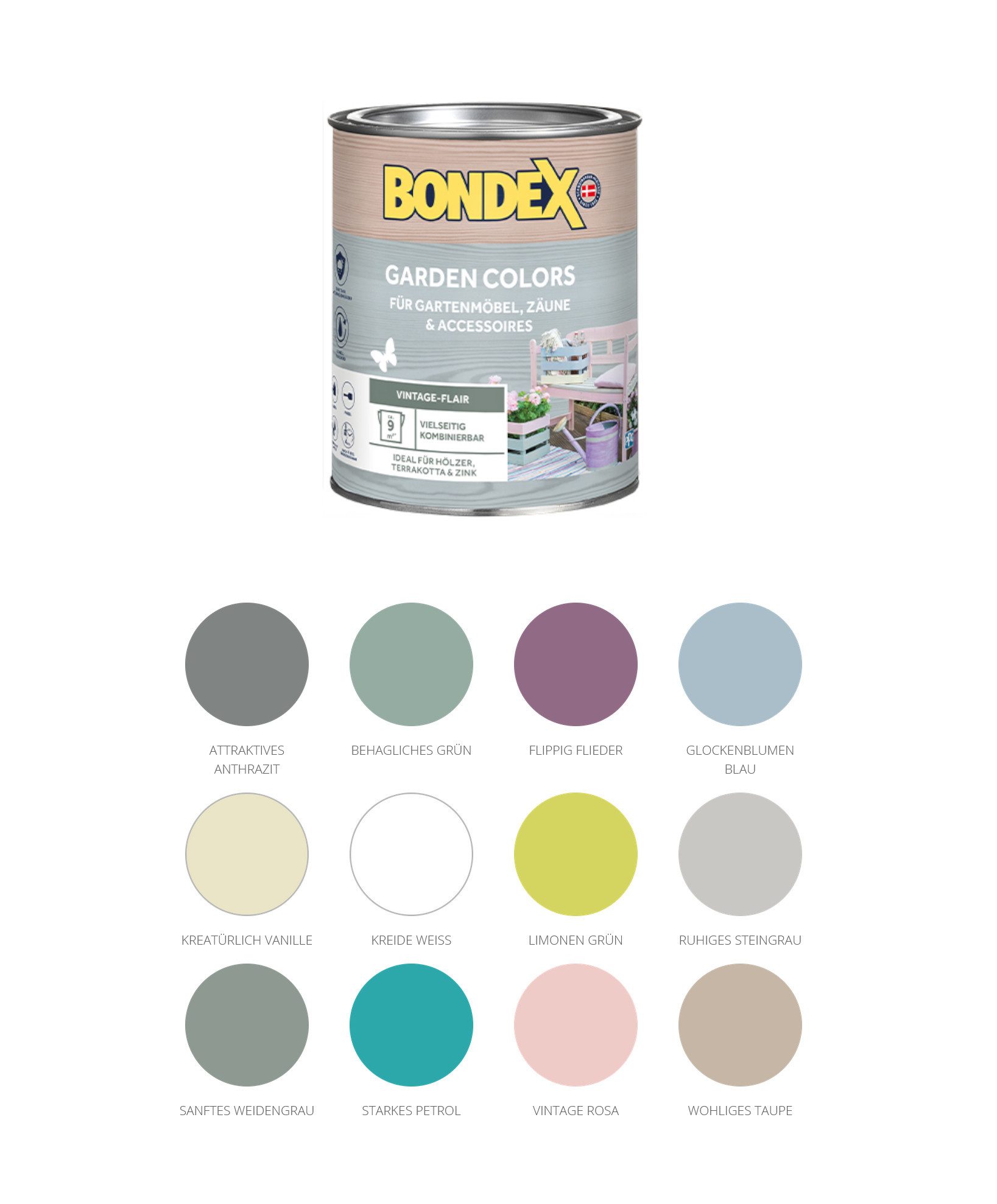 Bondex Lasur Garden Colors 750 ml Seidenmatt Wasserbasiert, Seidenmatt, 750ml, Wasserbasiert