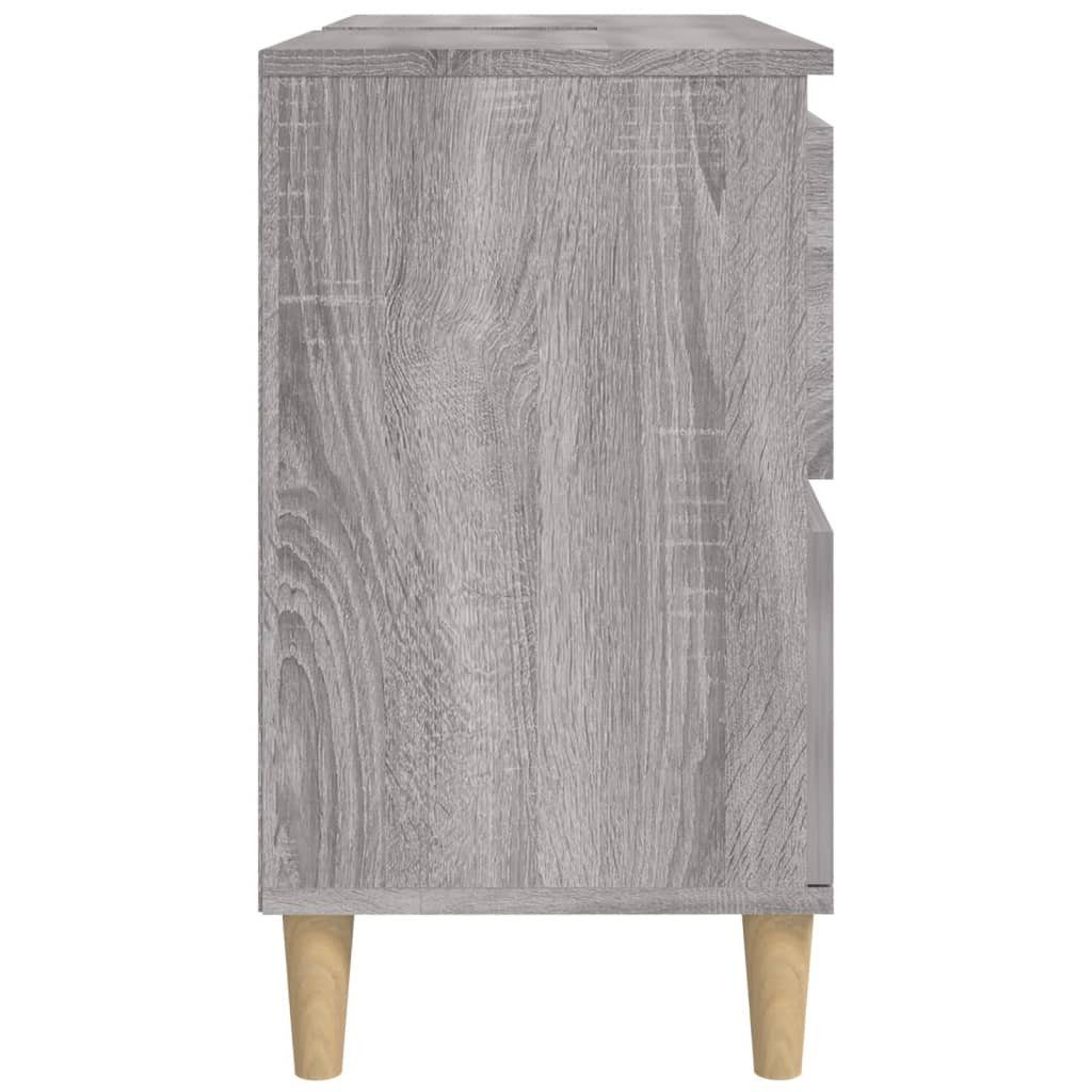 vidaXL Badezimmerspiegelschrank Waschbeckenunterschrank Sonoma Grau (1-St) cm 80x33x60 Holzwerkstoff