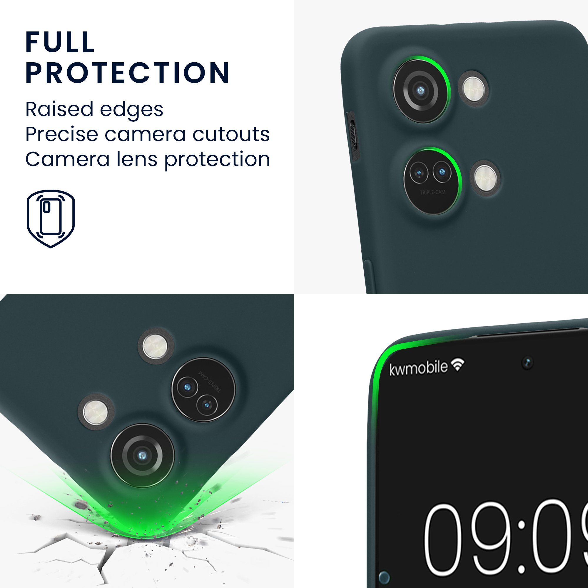 kwmobile Handyhülle Handyhülle für OnePlus Nord 3 5G Hülle, Weiches Handy Silikon Case - Schutzhülle Cover