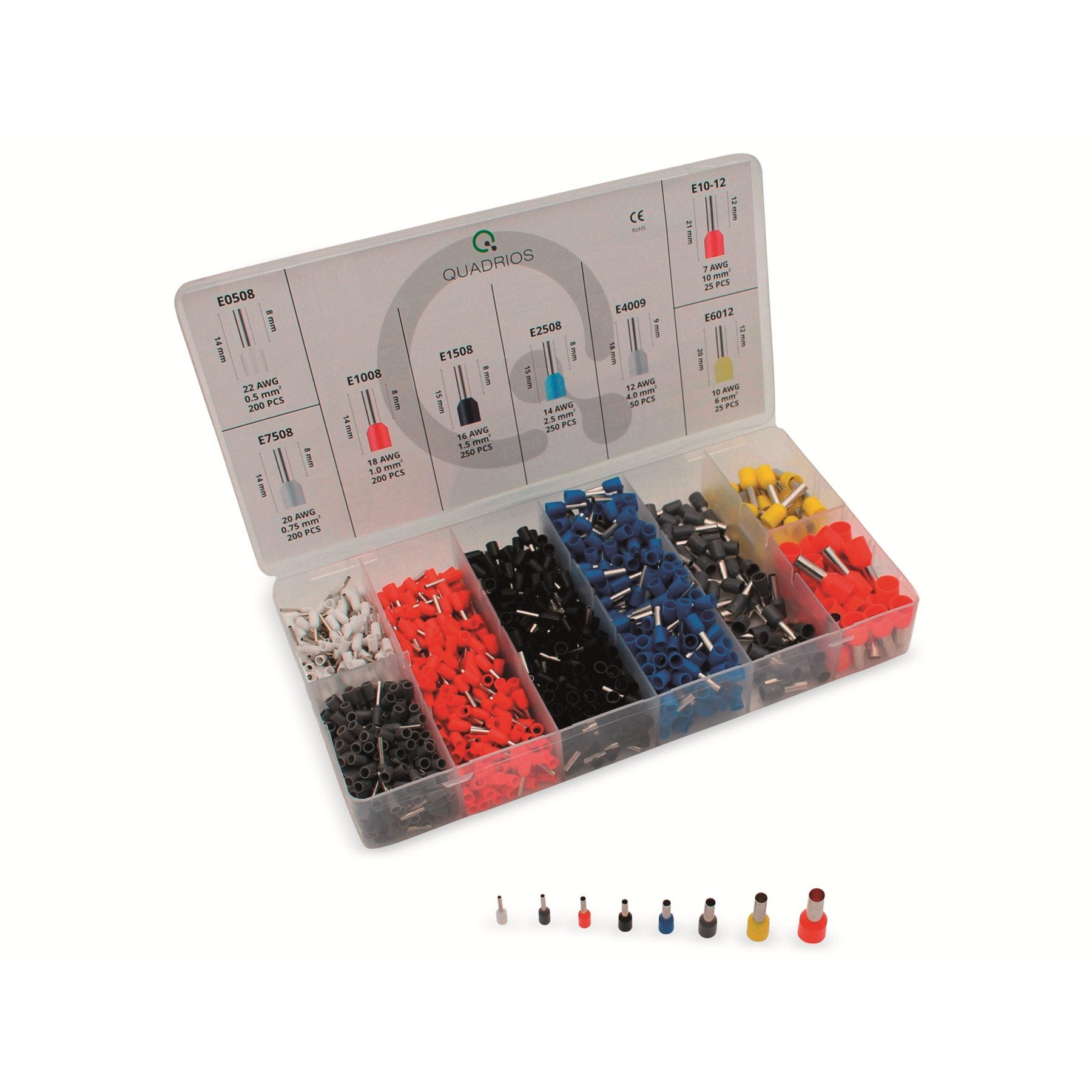 Quadrios Aderendhülsen QUADRIOS Aderendhülsen-Set, 2011C405, 440 V, 1200 Stück