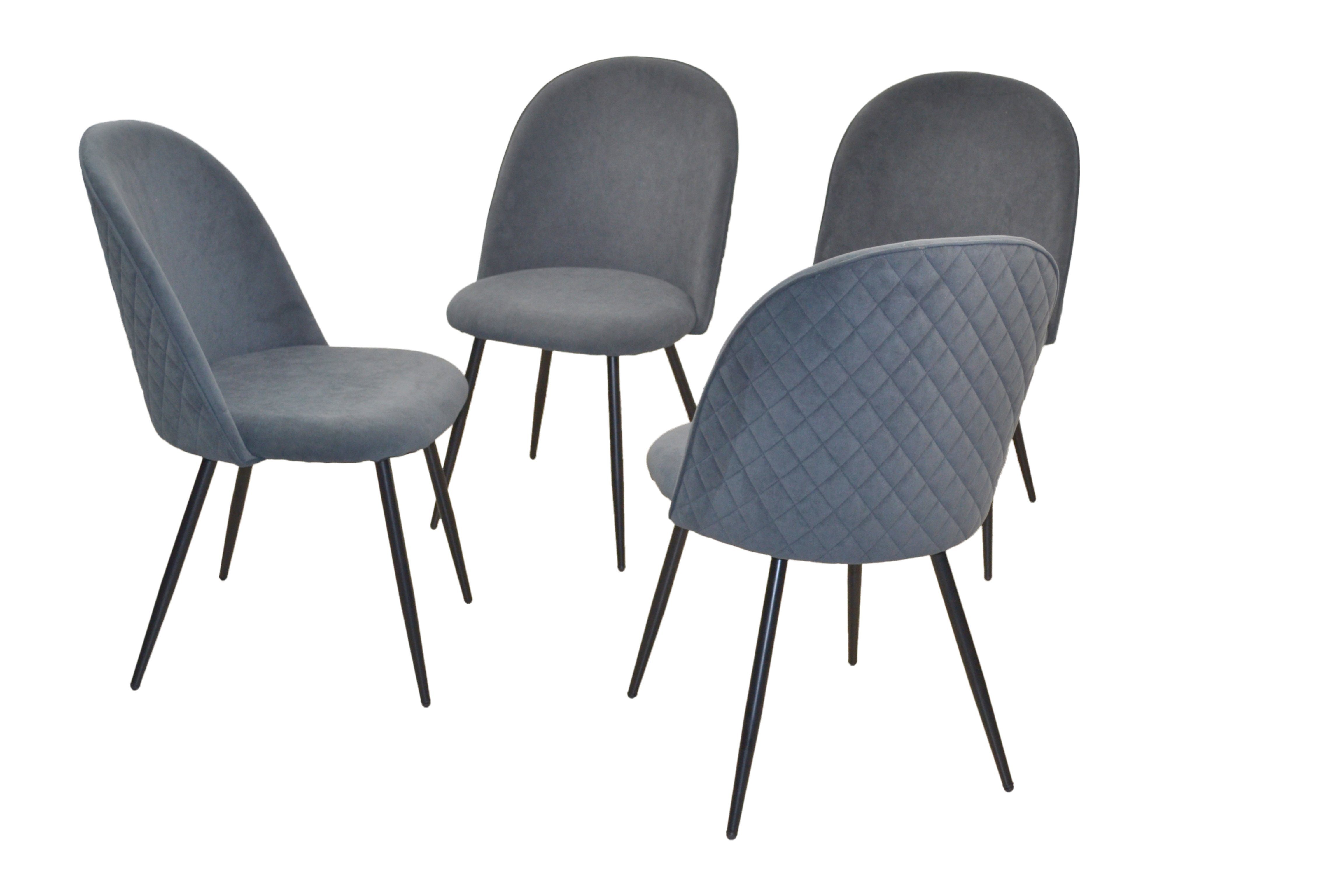Tischgruppe 5teilig, 5teiliges bestehend grau Stühlen, und Set) (Spar-Set, moebel-direkt-online Esstisch 4 Essgruppe aus