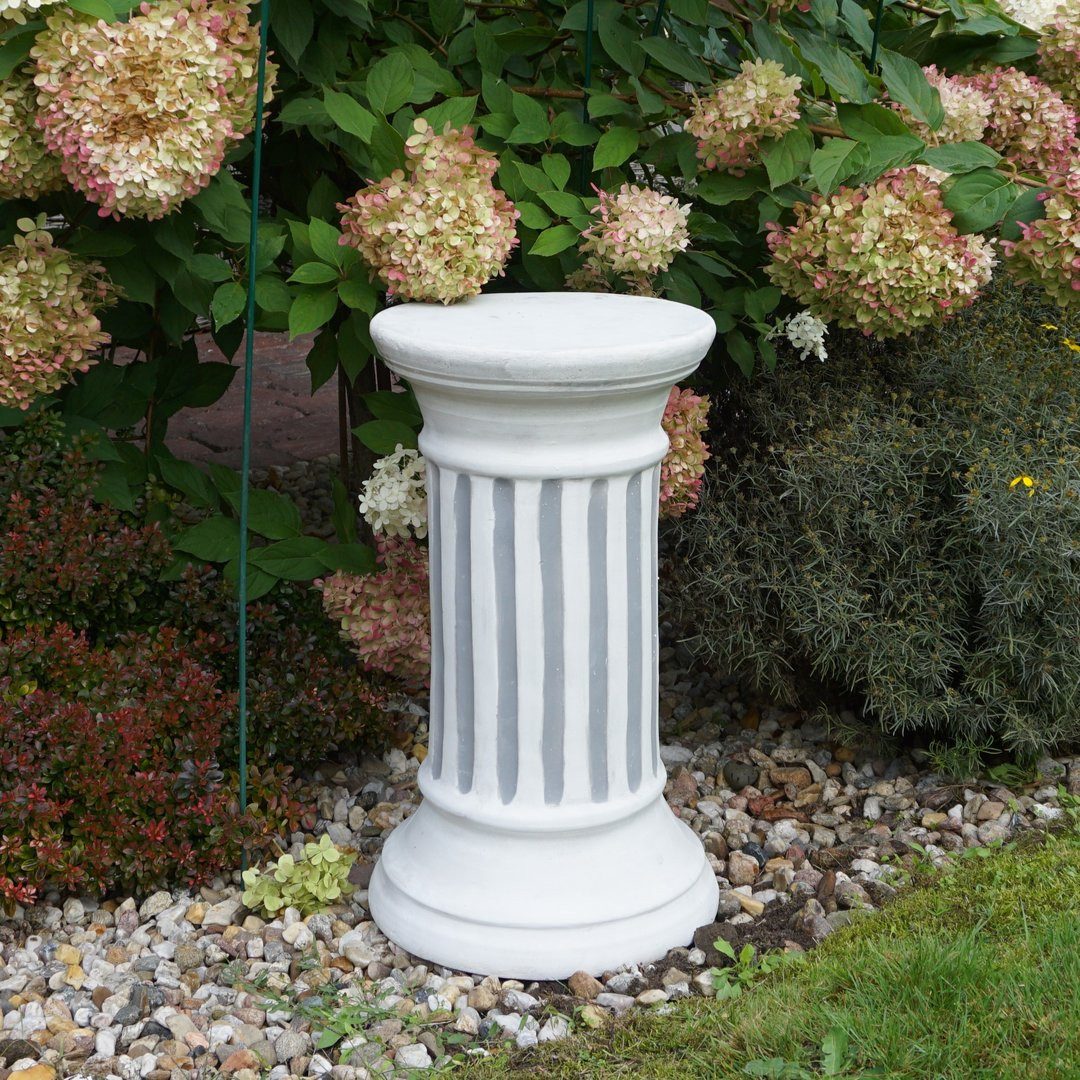 gartendekoparadies.de Gartensockel Runde Steinsäule Podest Steinguss 58 cm Stellfläche Ø 30 cm 44 kg, Frostsicher