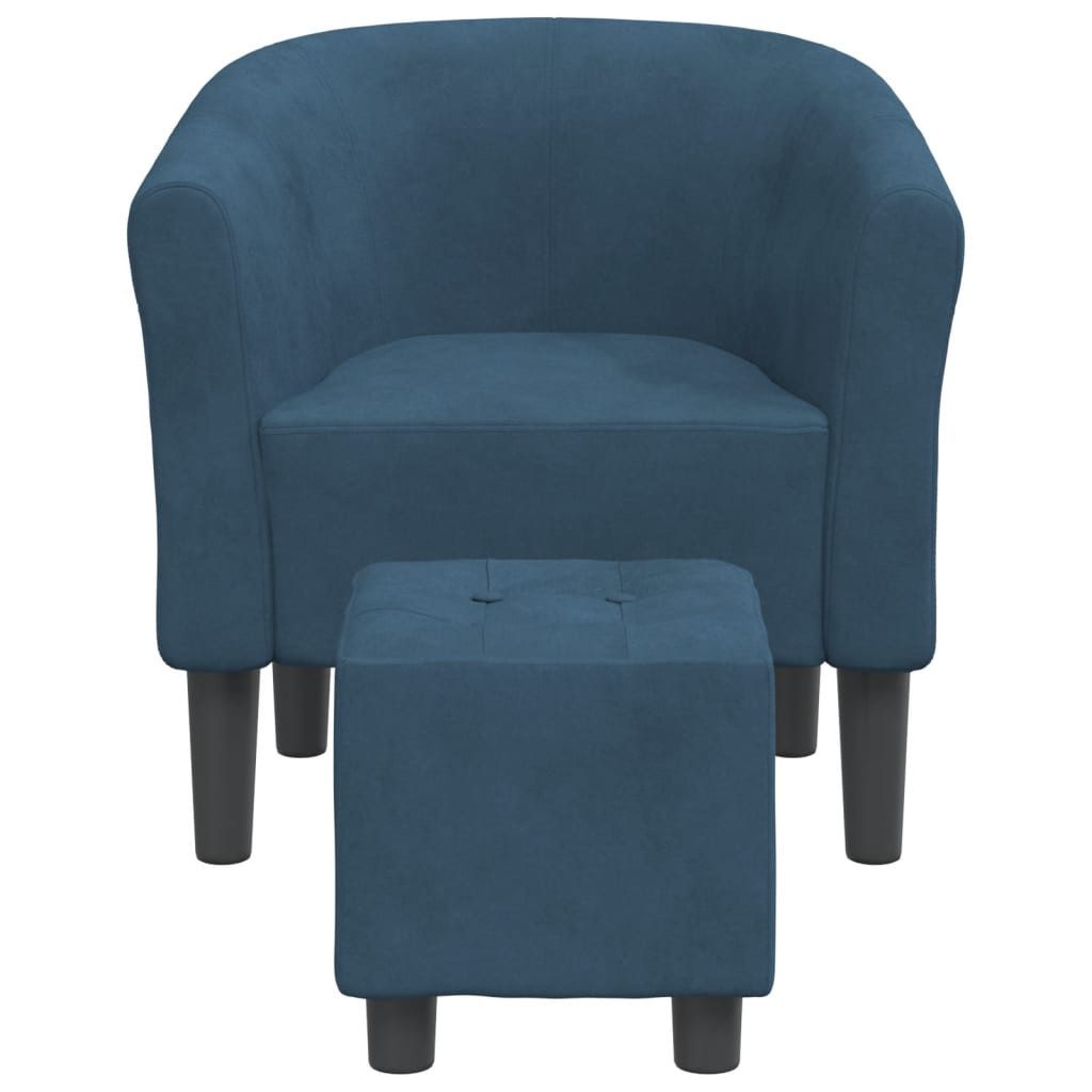 vidaXL Sessel Clubsessel mit Fußhocker Dunkelblau günstig online kaufen