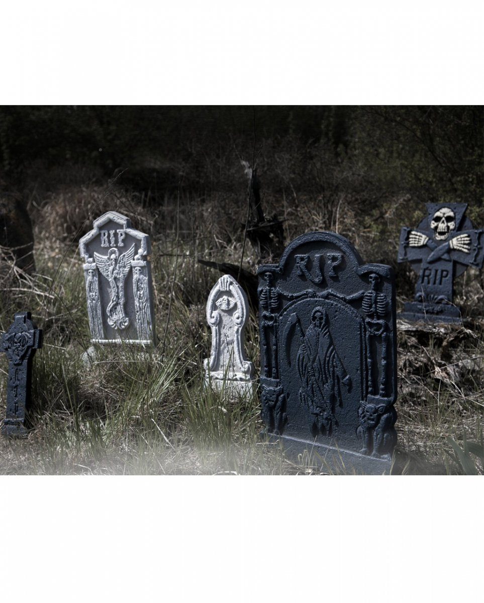 Horror-Shop Dekofigur Mystic Halloween Grabstein 6-teilig Set