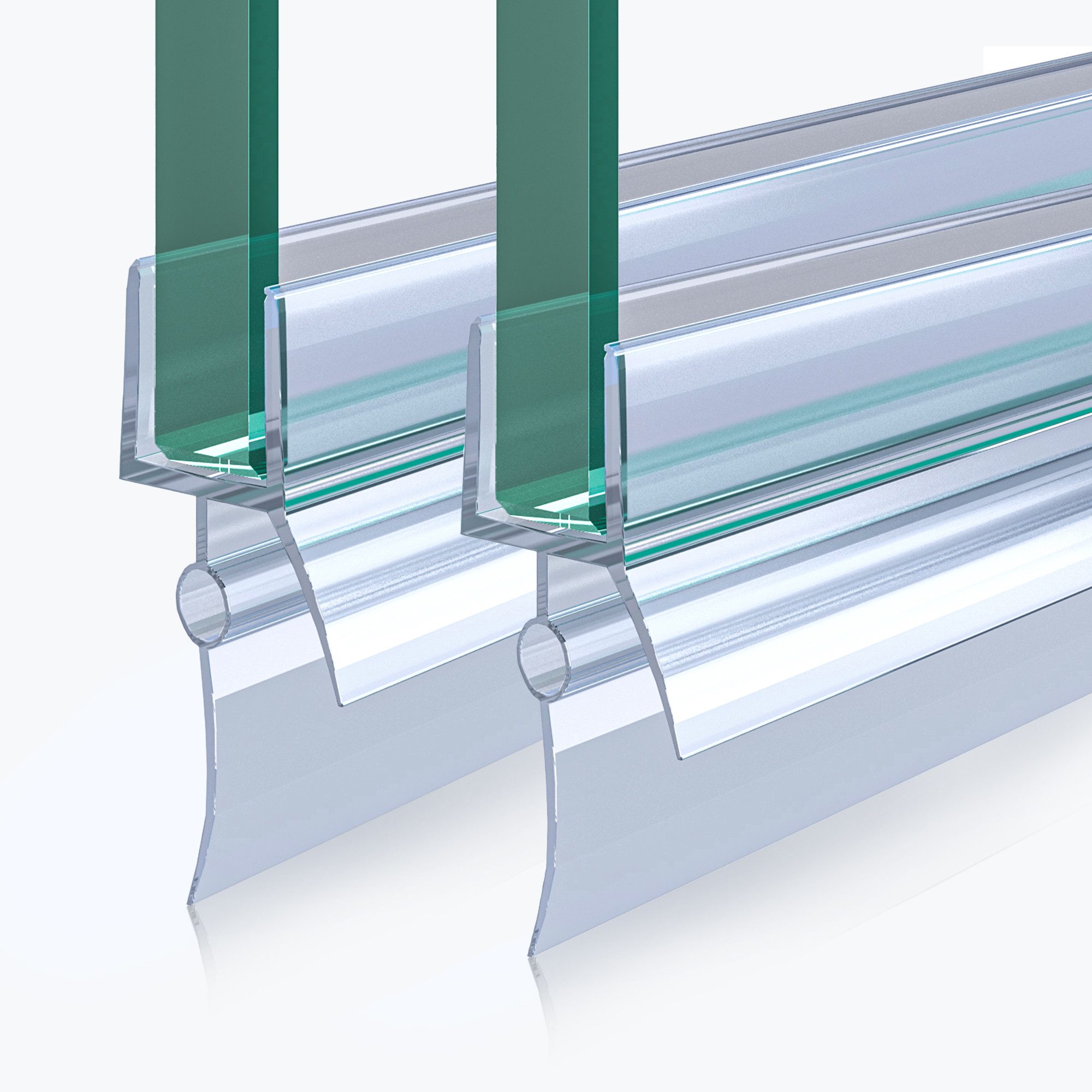 Mai & Mai Duschdichtung PVC Duschtürdichtung für 6mm Glasstärke Ersatzdichtung für Duschtüren, L: 60 cm