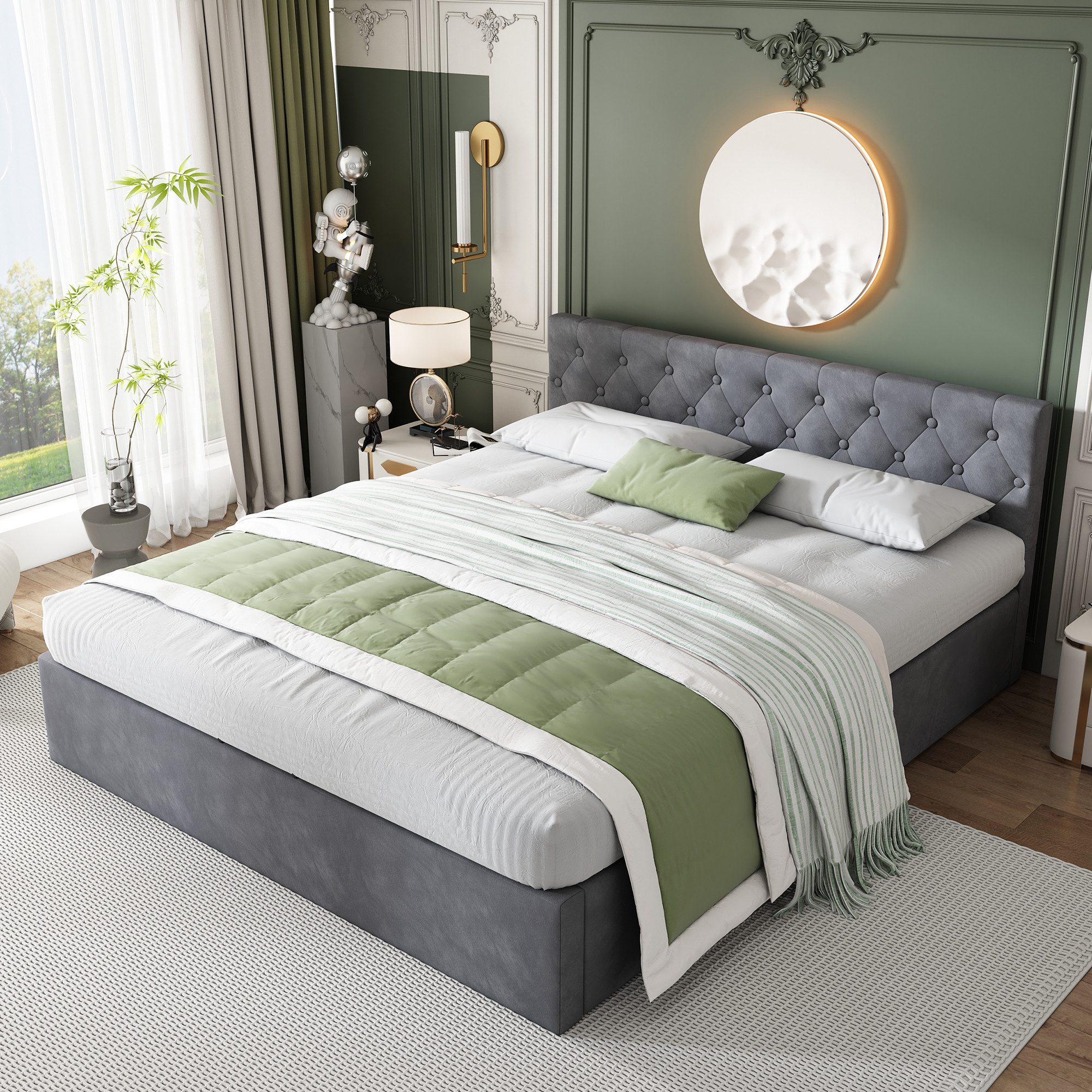STILVORA Polsterbett 140×200cm Doppelbett mit geknöpftes günstig online kaufen