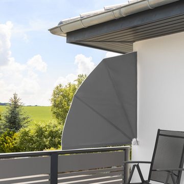 tectake Sichtschutzfächer Balkonfächer klappbar mit Wandhalterung Reißfest