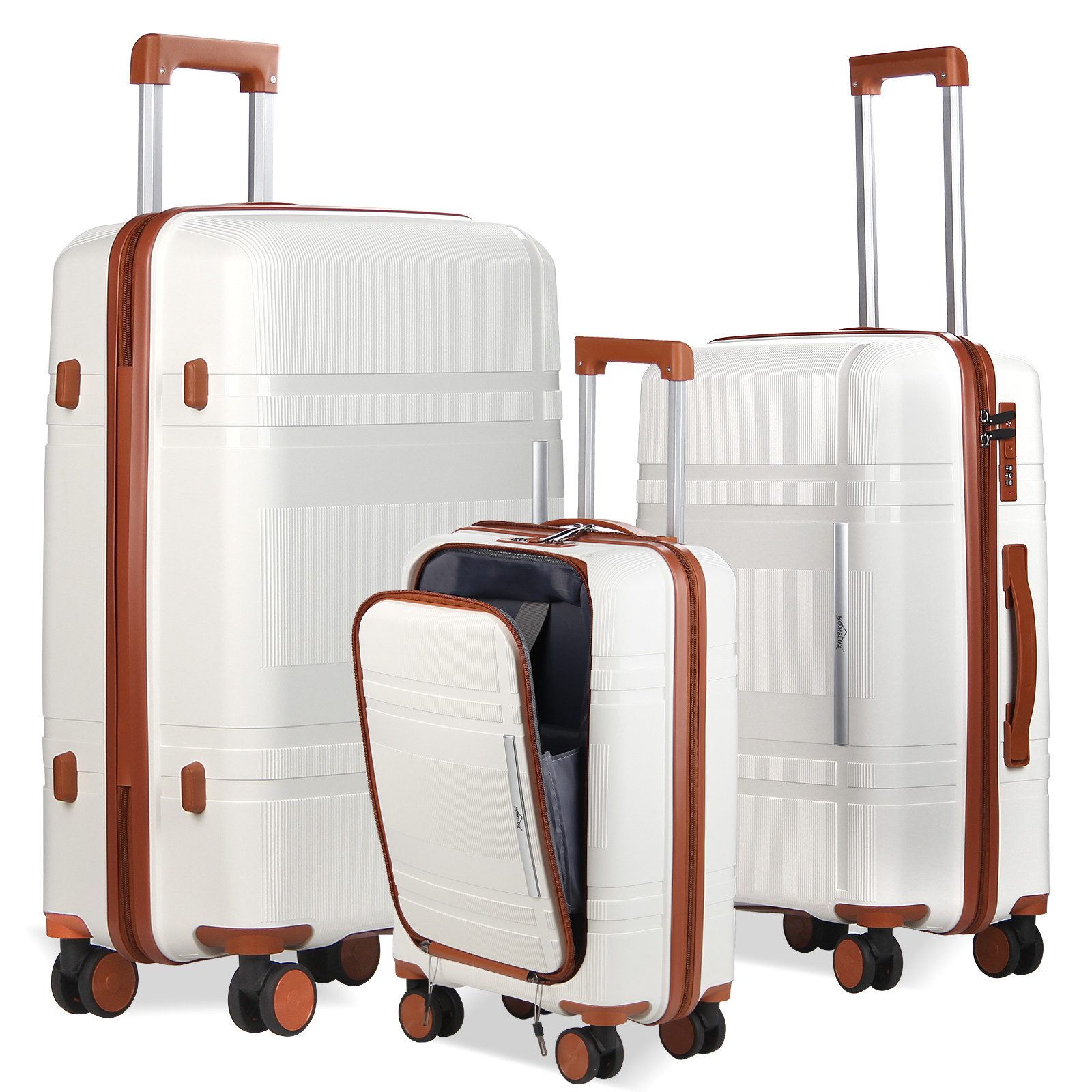 HOMELUX Kofferset Hartschalen-Koffer Trolley Rollkoffer Reisekoffer Handgepäck, (set, 3), Rollkoffer Trolley Hartschalen koffer Set - M-L-XL