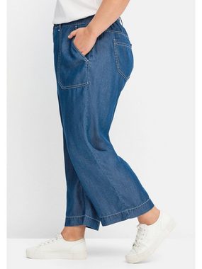 Sheego Weite Jeans Große Größen aus TENCEL™ Lyocell, mit Kontrastnähten