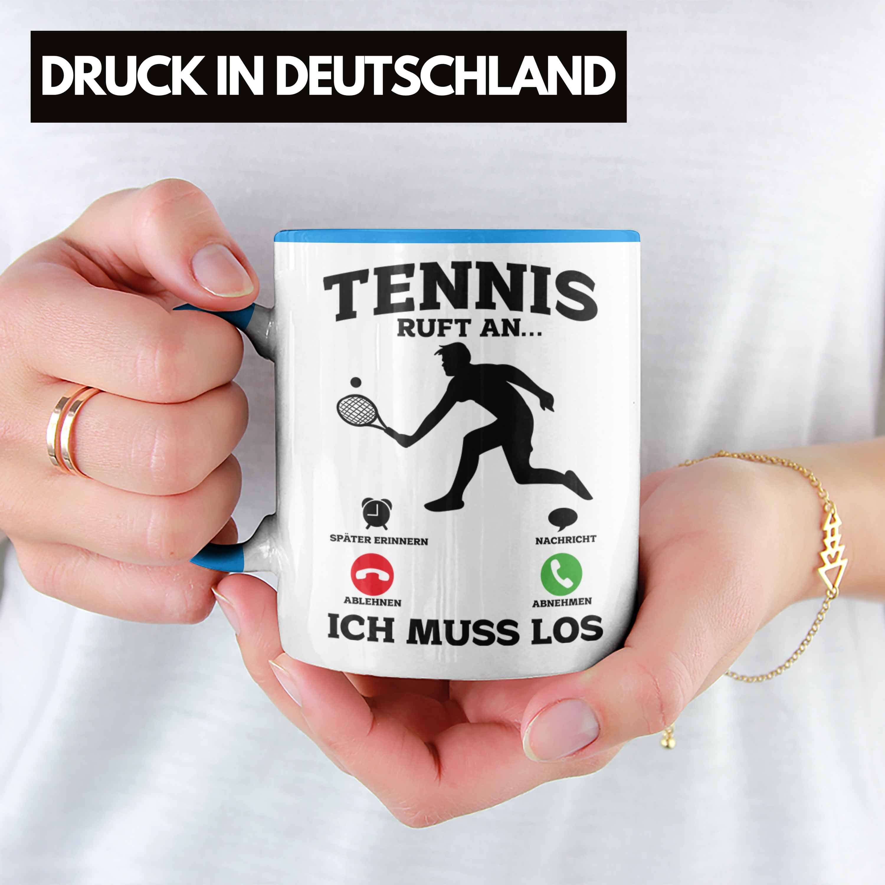 Tennisfans Tasse Tasse Trendation Tennis Geschenk Tennissp Geschenkidee Blau - Tasse Lustige