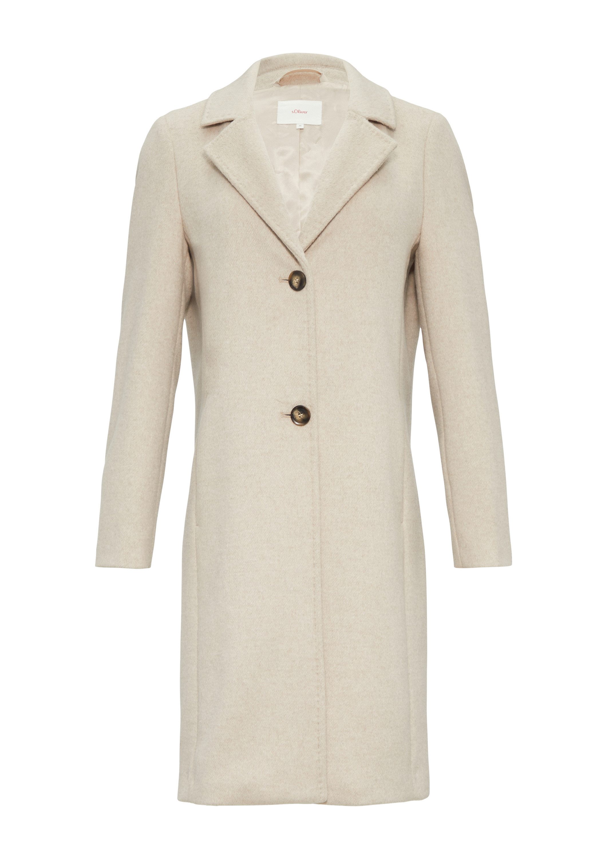 s.Oliver Funktionsmantel Outdoor-Mantel Weicher Wollmantel mit Reverskragen günstig online kaufen