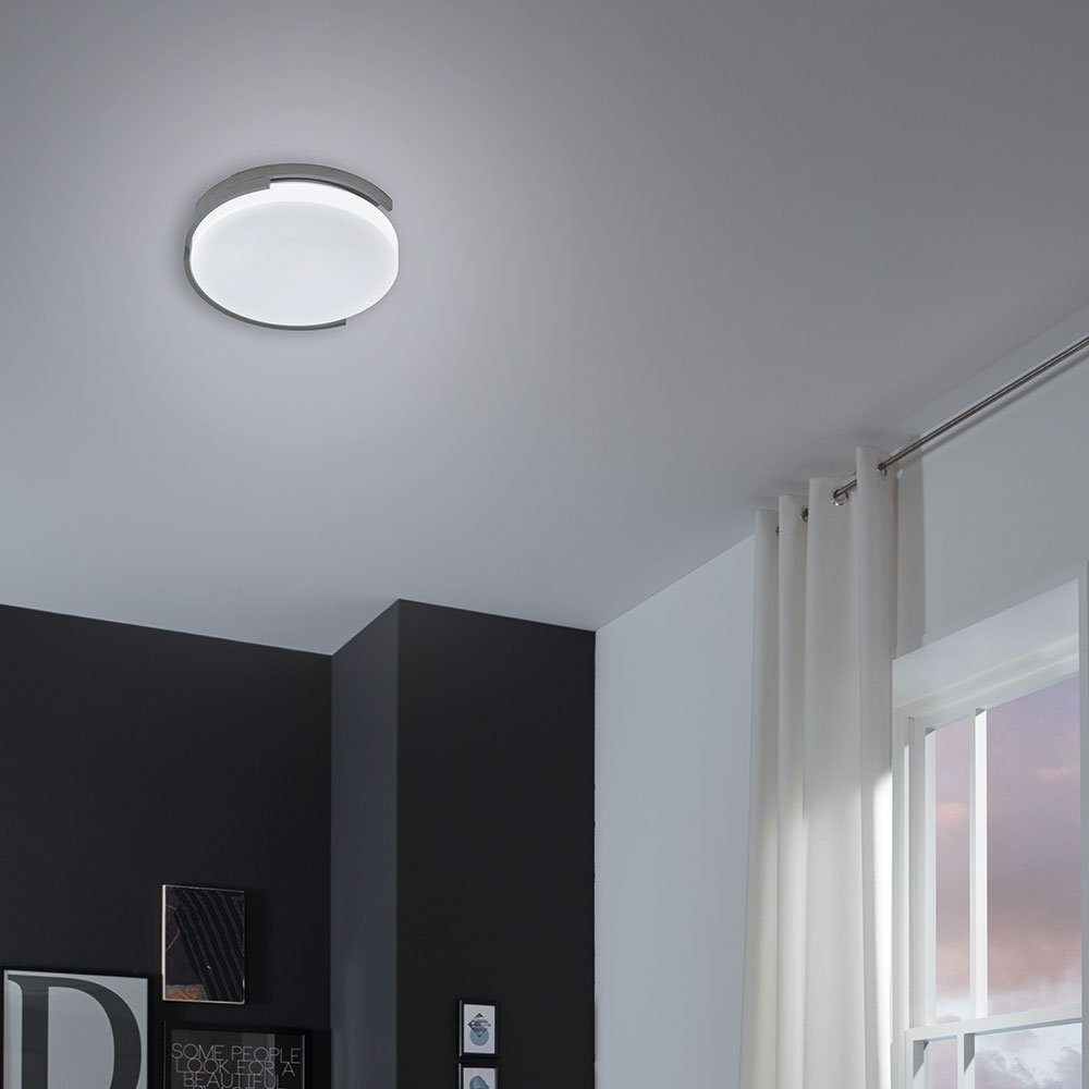 etc-shop LED fest LED verbaut, Deckenlampe Metall Schlafzimmerlampe LED-Leuchtmittel Deckenleuchte, Deckenleuchte Weiß Warmweiß, Grau
