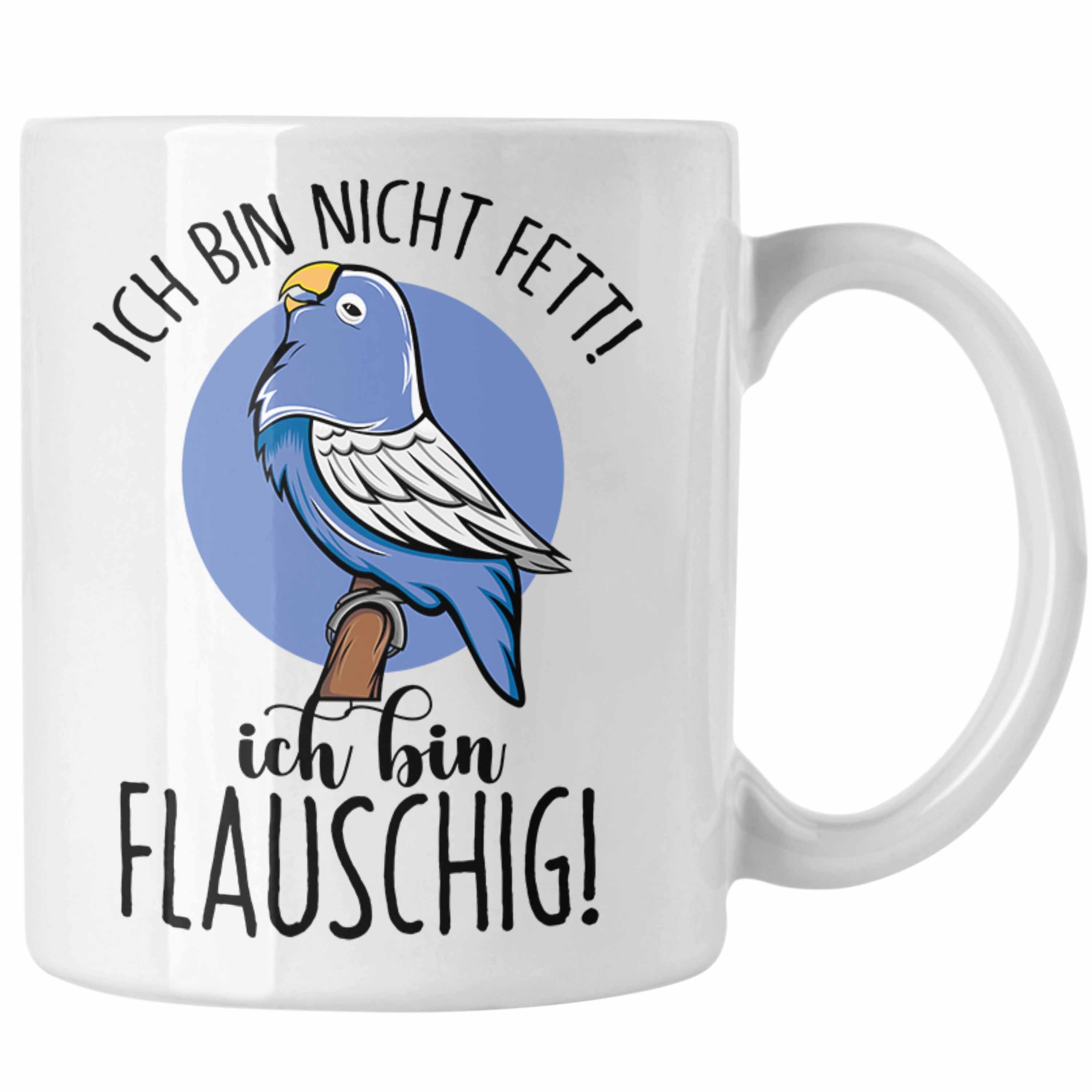 Trendation Tasse Lustige Papagei-Tasse Geschenk für Papagei-Besitzer Weiss