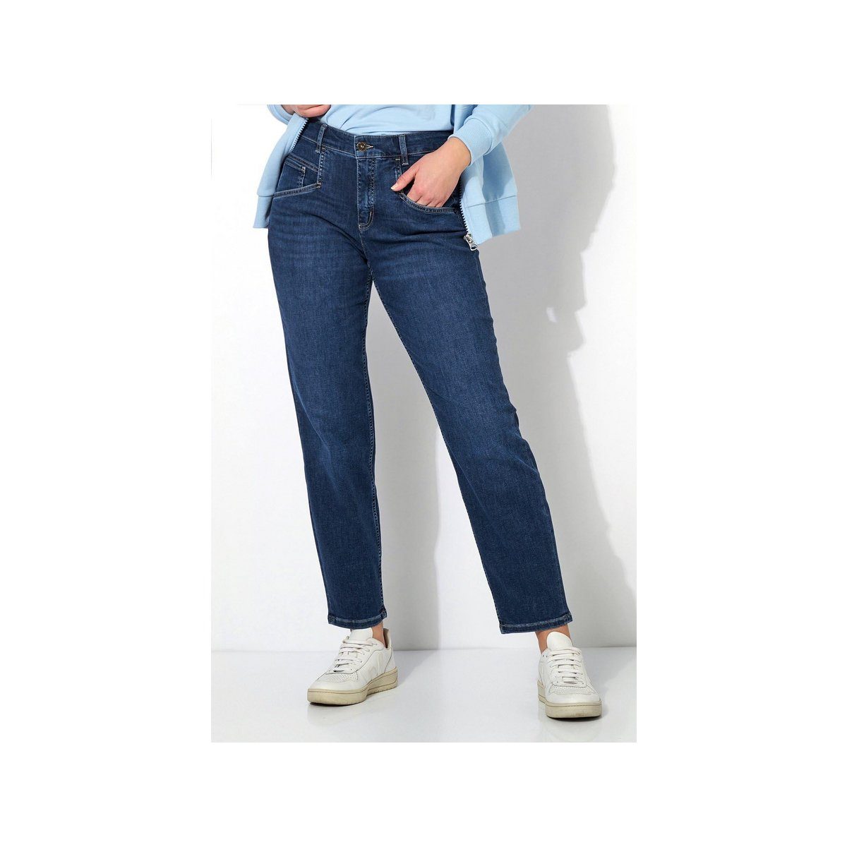 blau TONI (1-tlg) used mid 5-Pocket-Jeans blue
